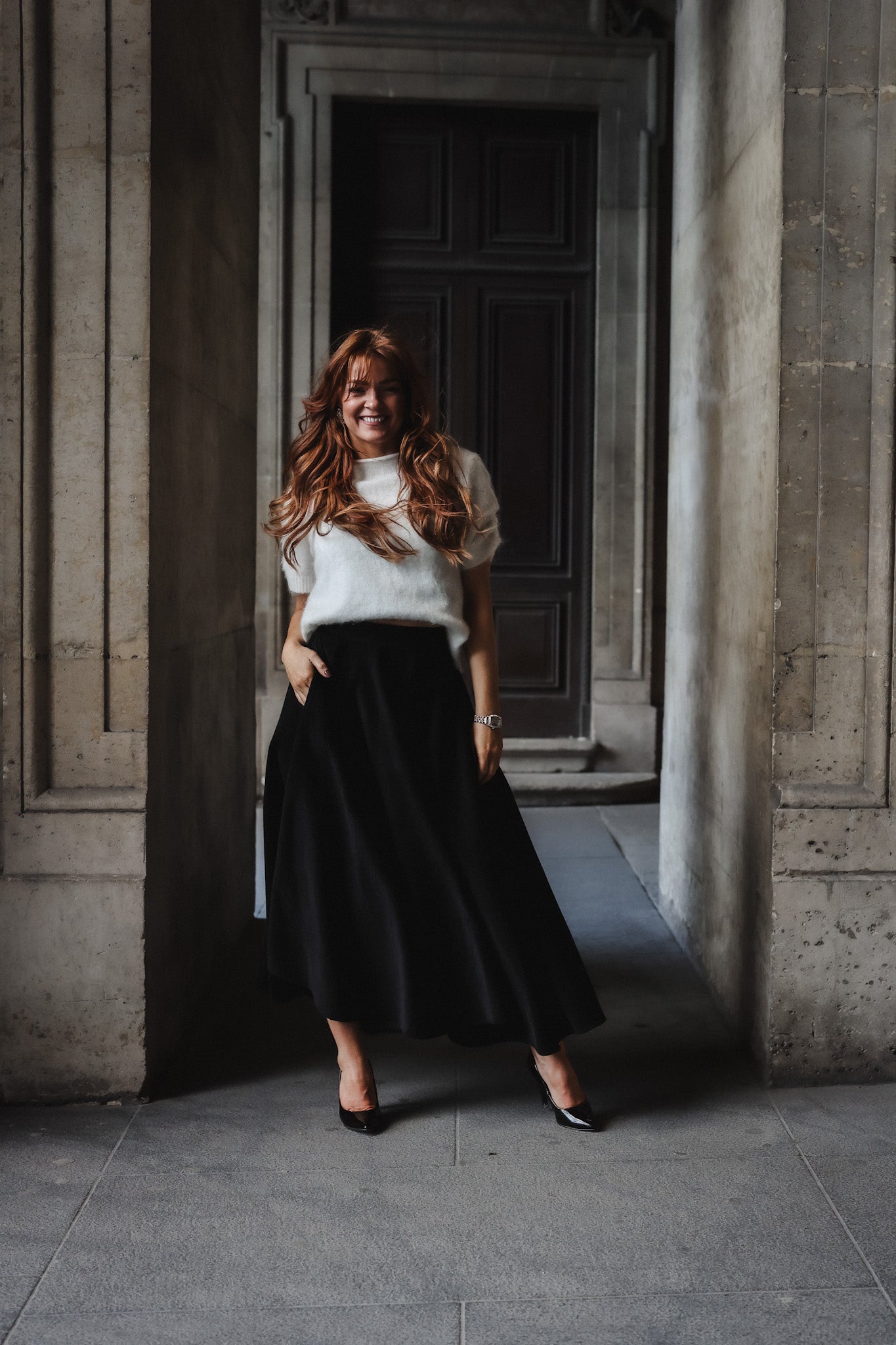 Carrie Cord Skirt - Black