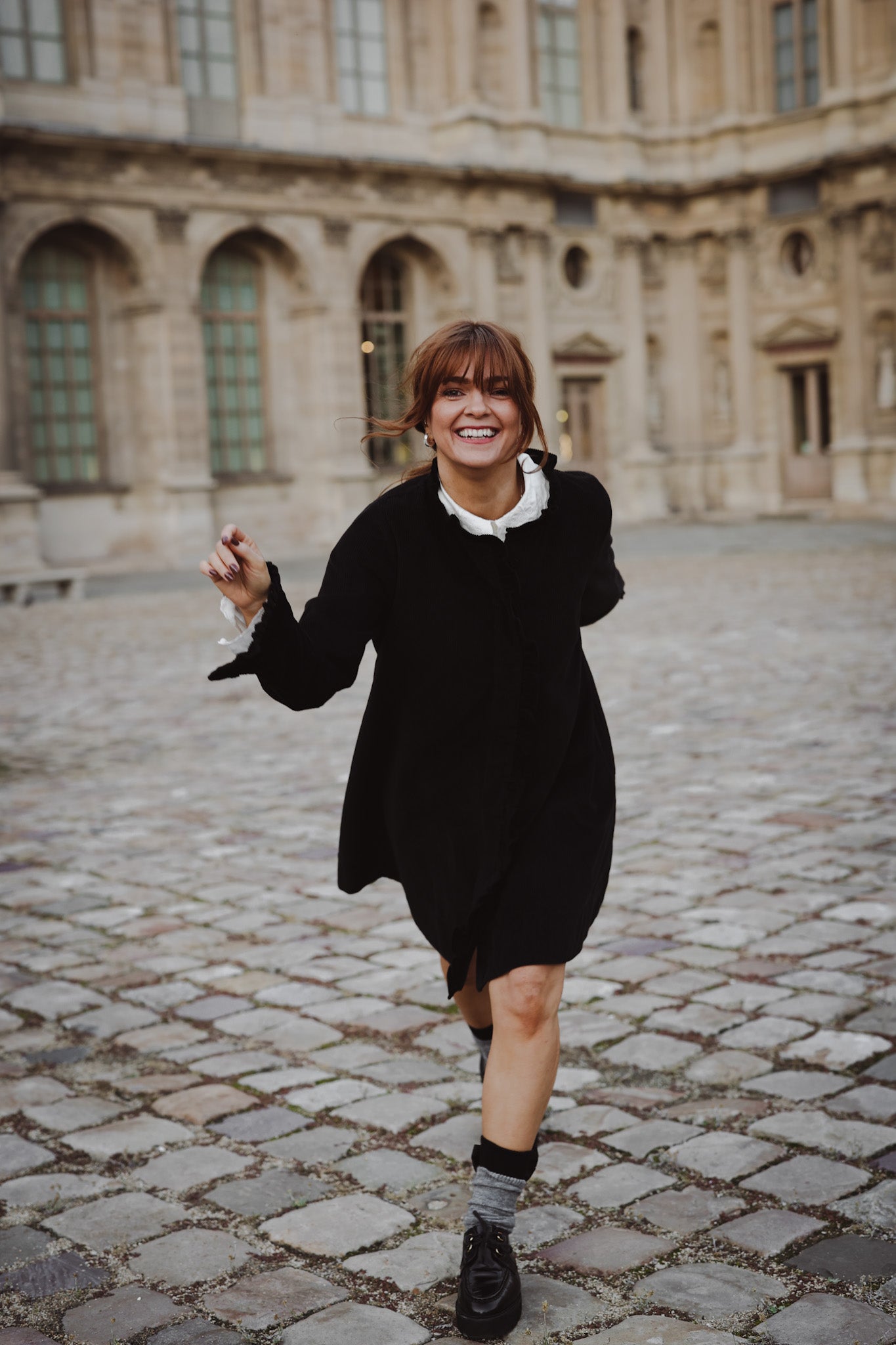 Cord Coat Dress - Black