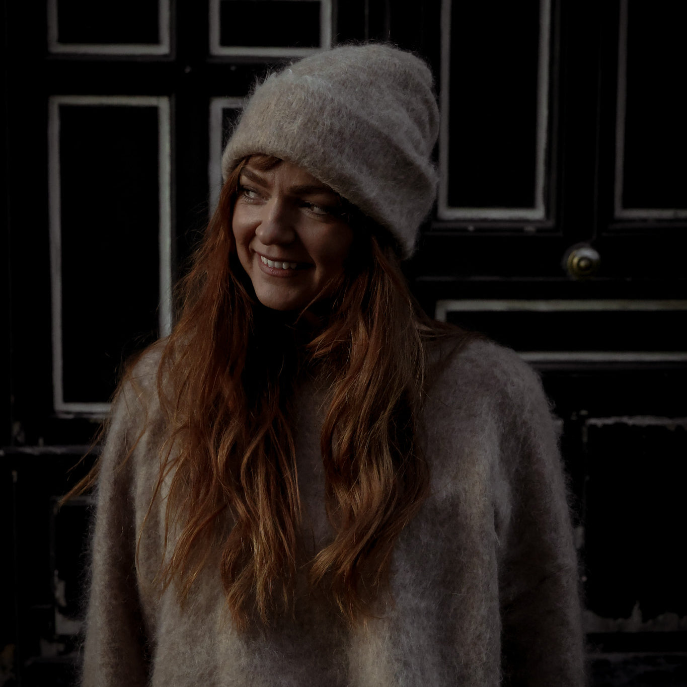 Boxy Beanie - Camel Melange