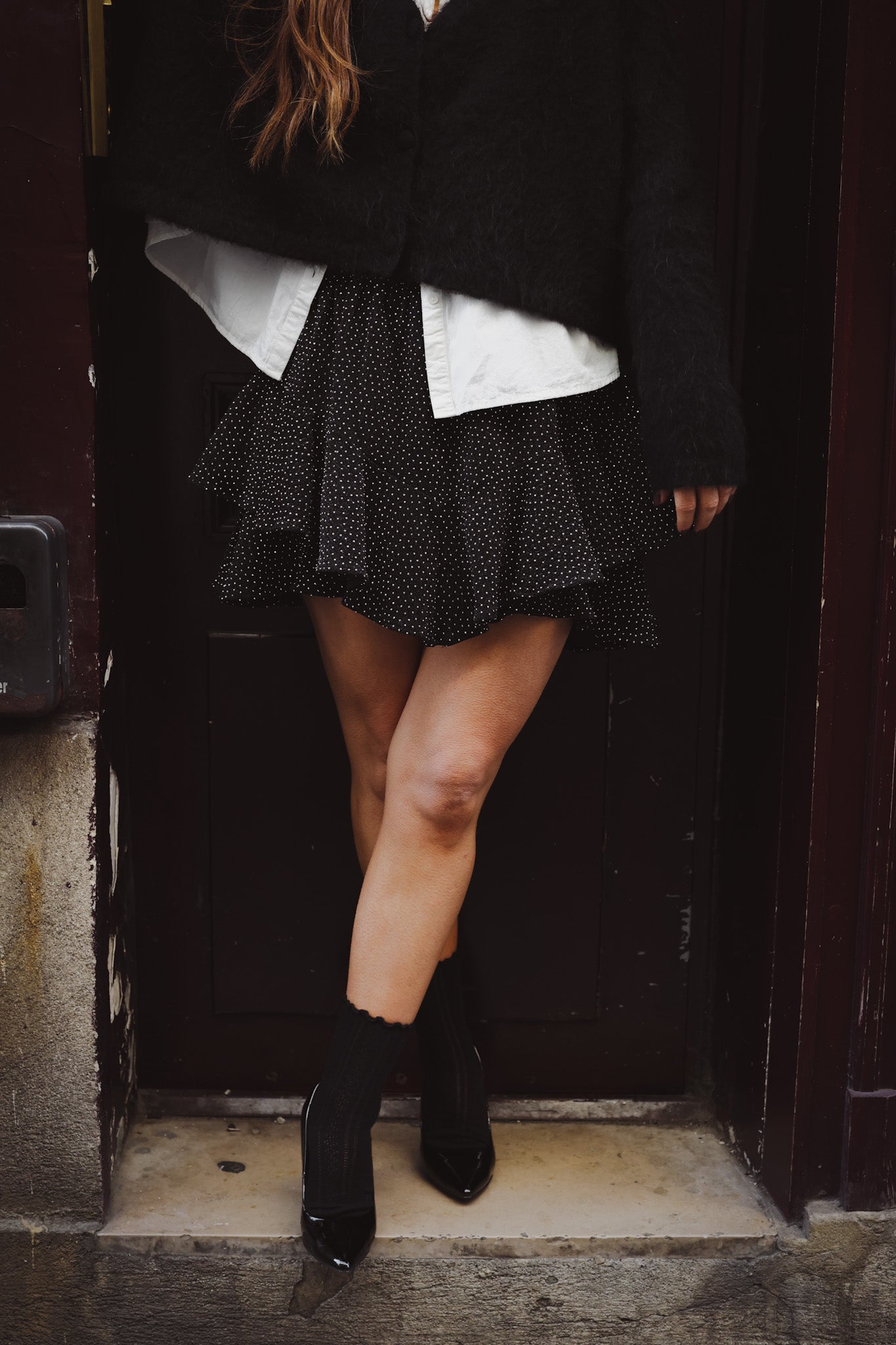 Stardust Skirt Shorts - Black & Silver