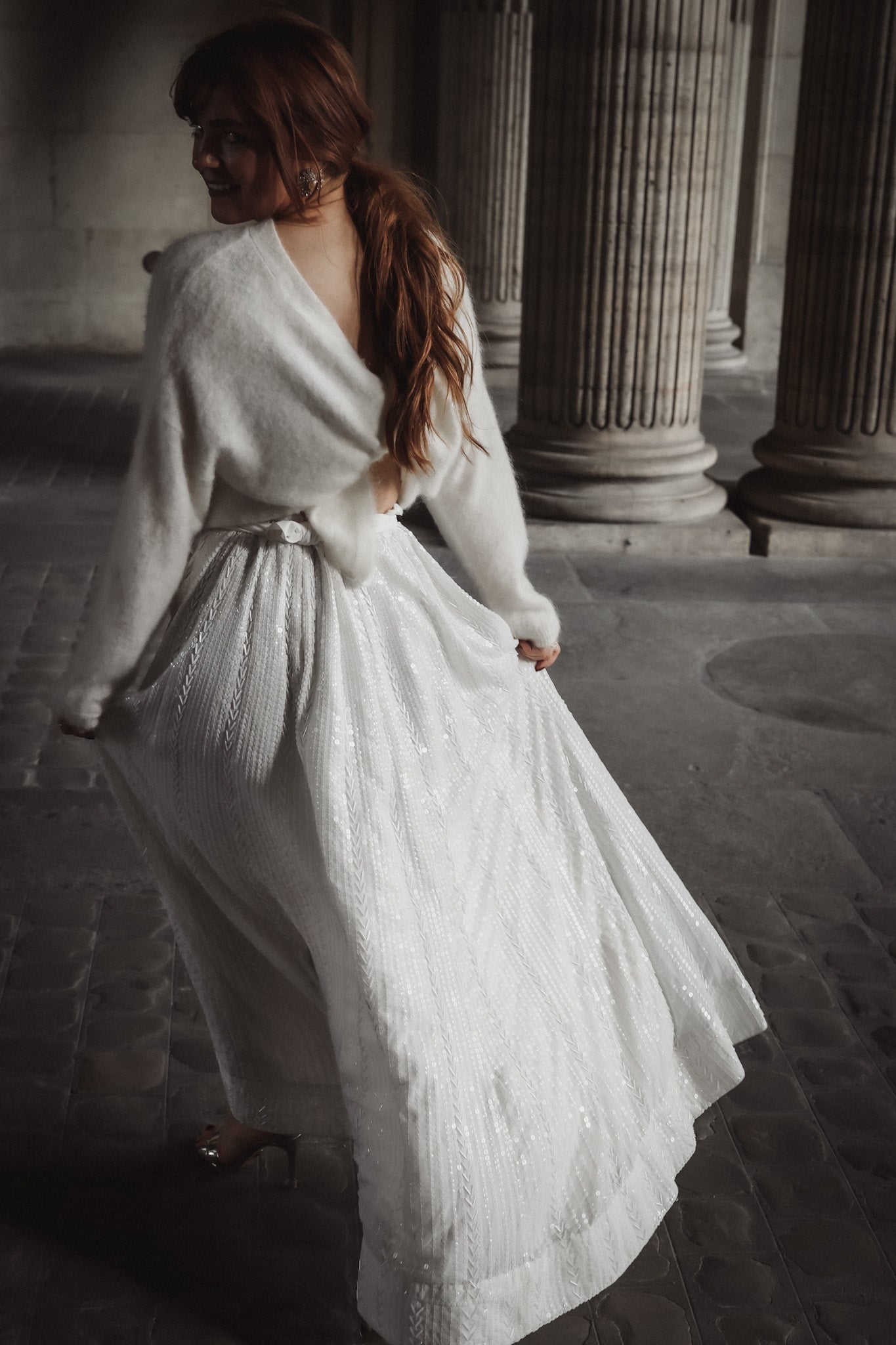 Extraodinary Sequin Skirt - Offwhite