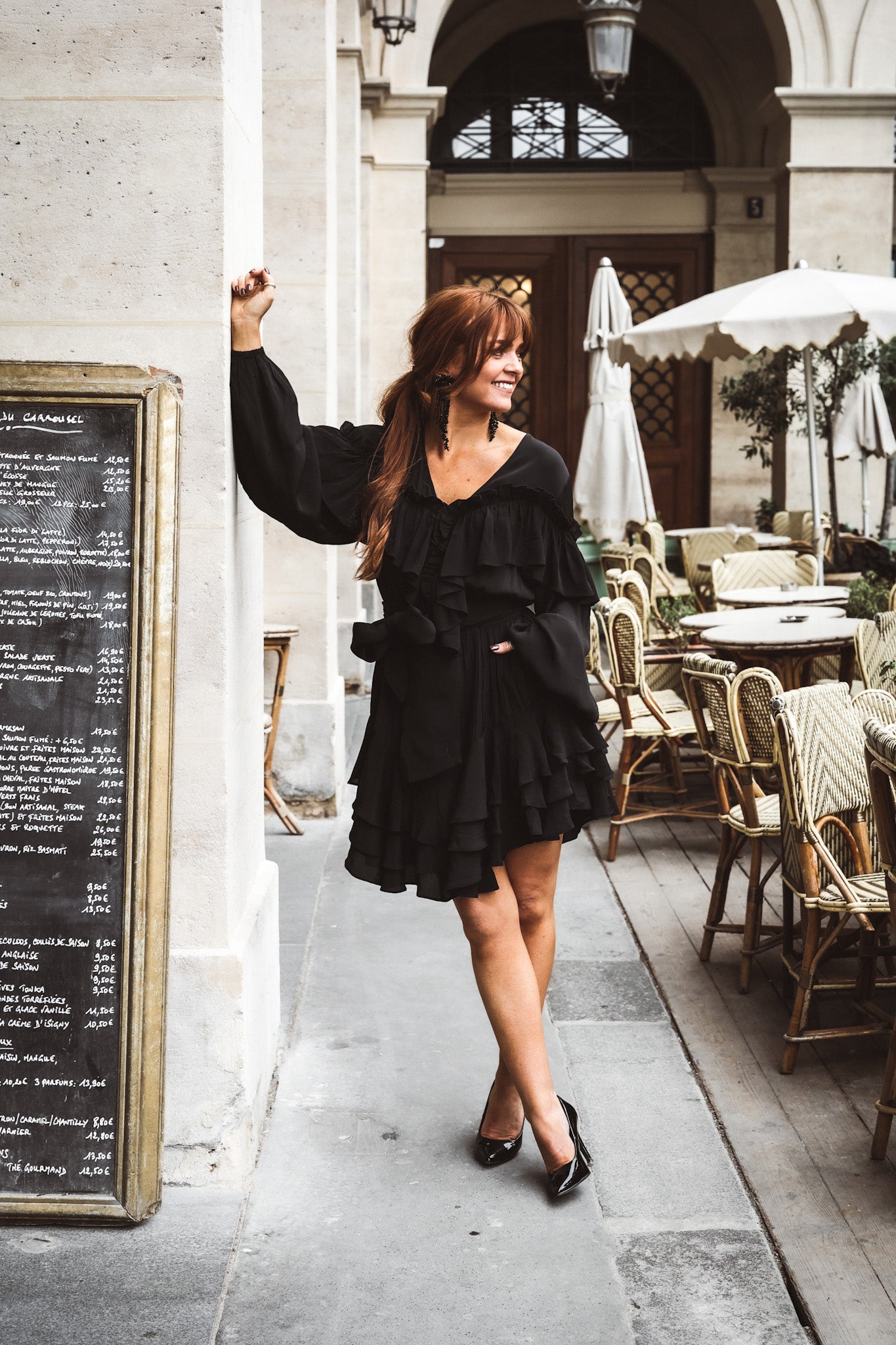 Party Frill Dress - Black