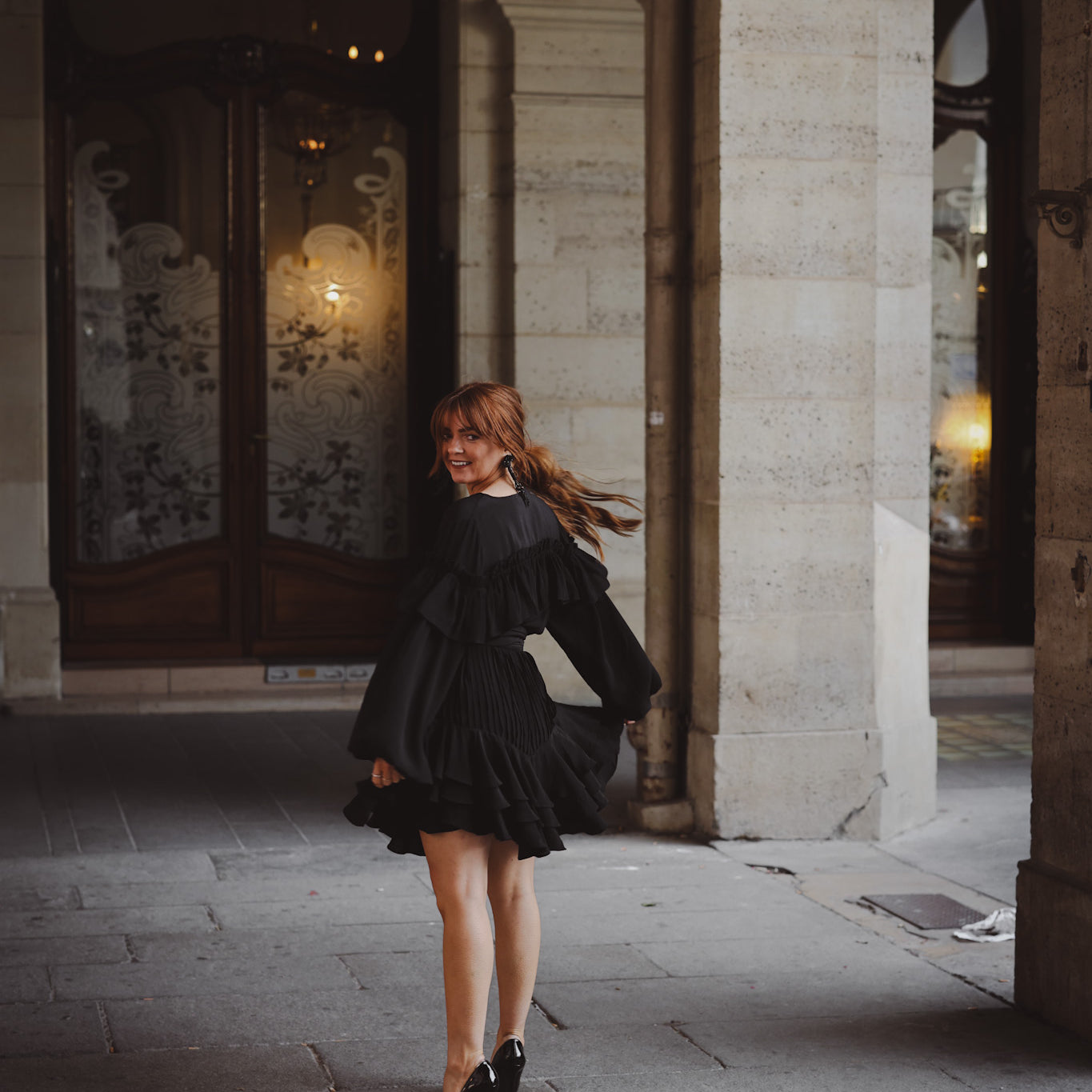 Party Frill Dress - Black