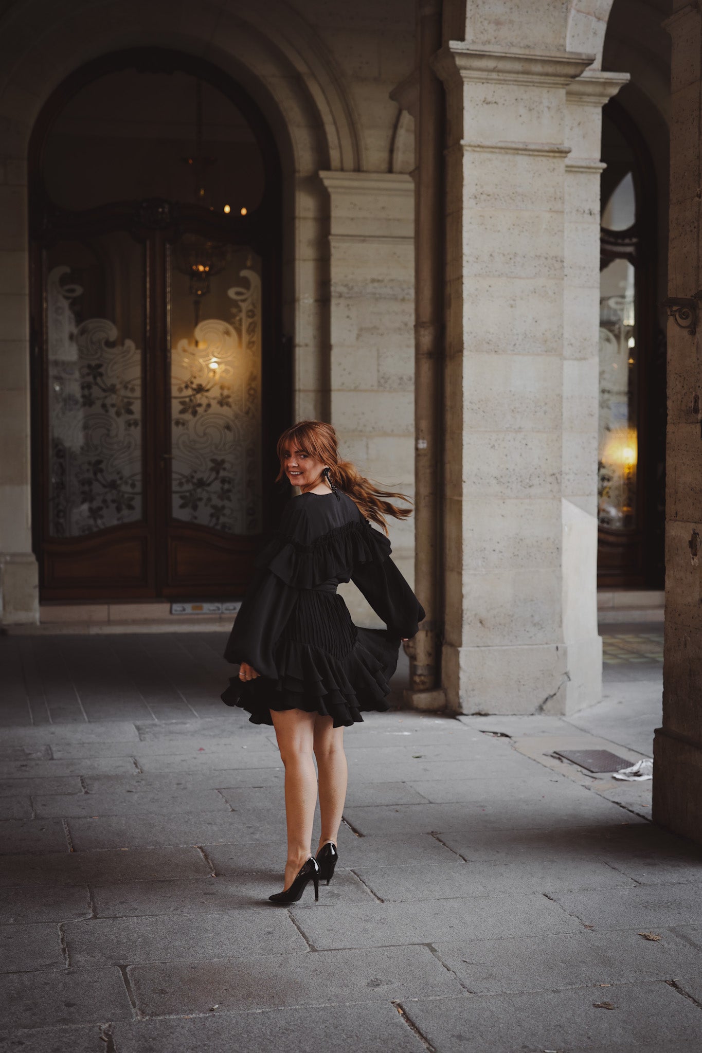 Party Frill Dress - Black