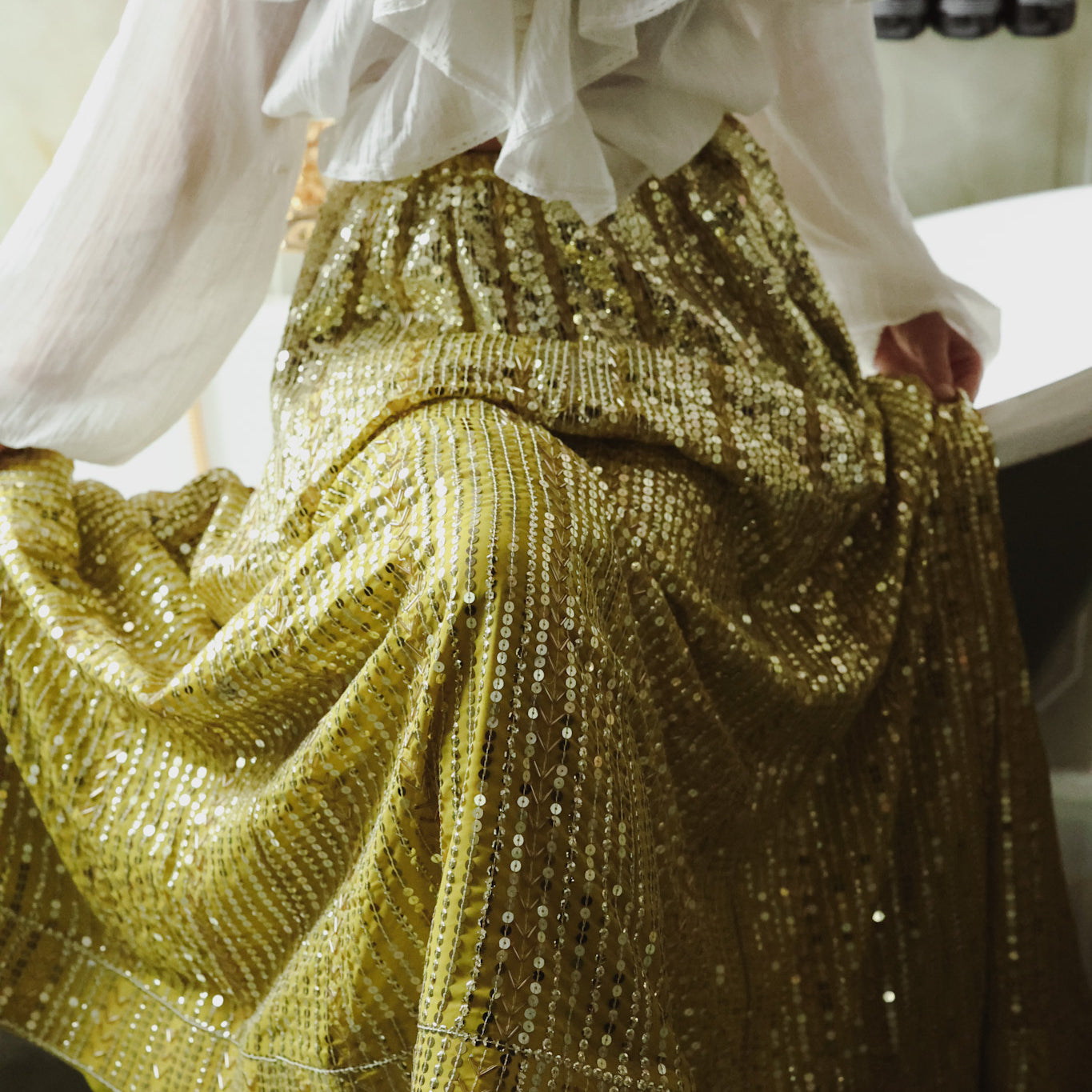 Extraordinary Skirt - Yellowish & Silver