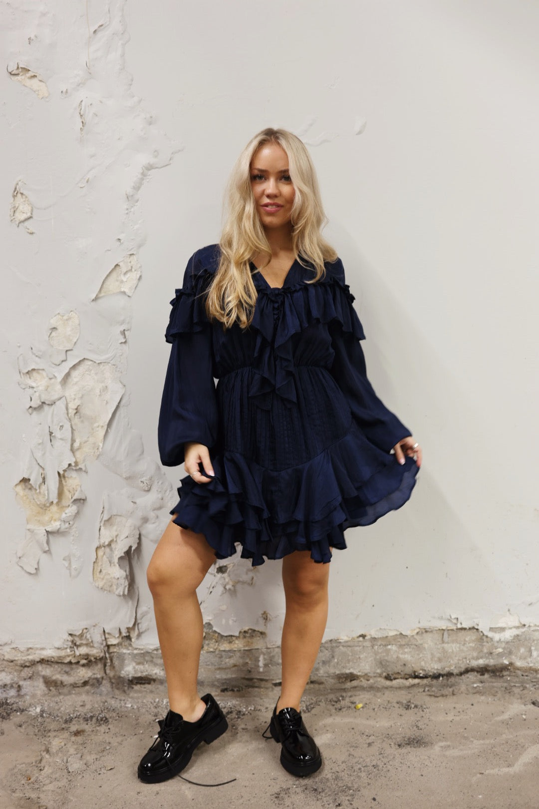 WOW Frill Dress - Dark Navy