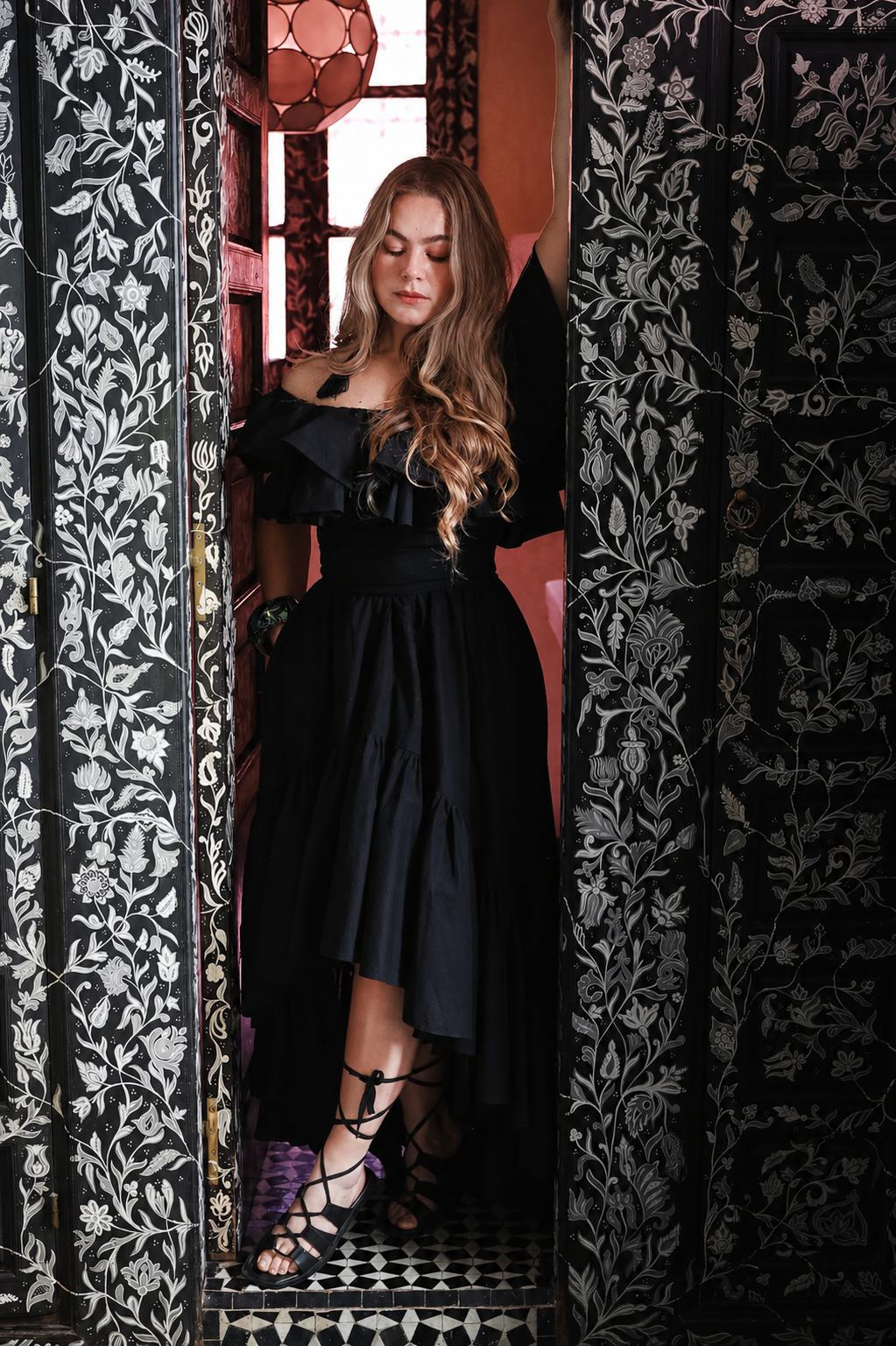 Senorita Cotton Dress - Black