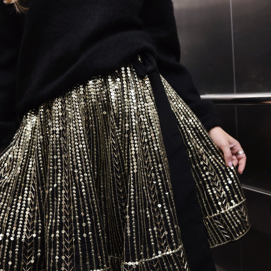 Extraordinary Short Skirt - Black & Gold