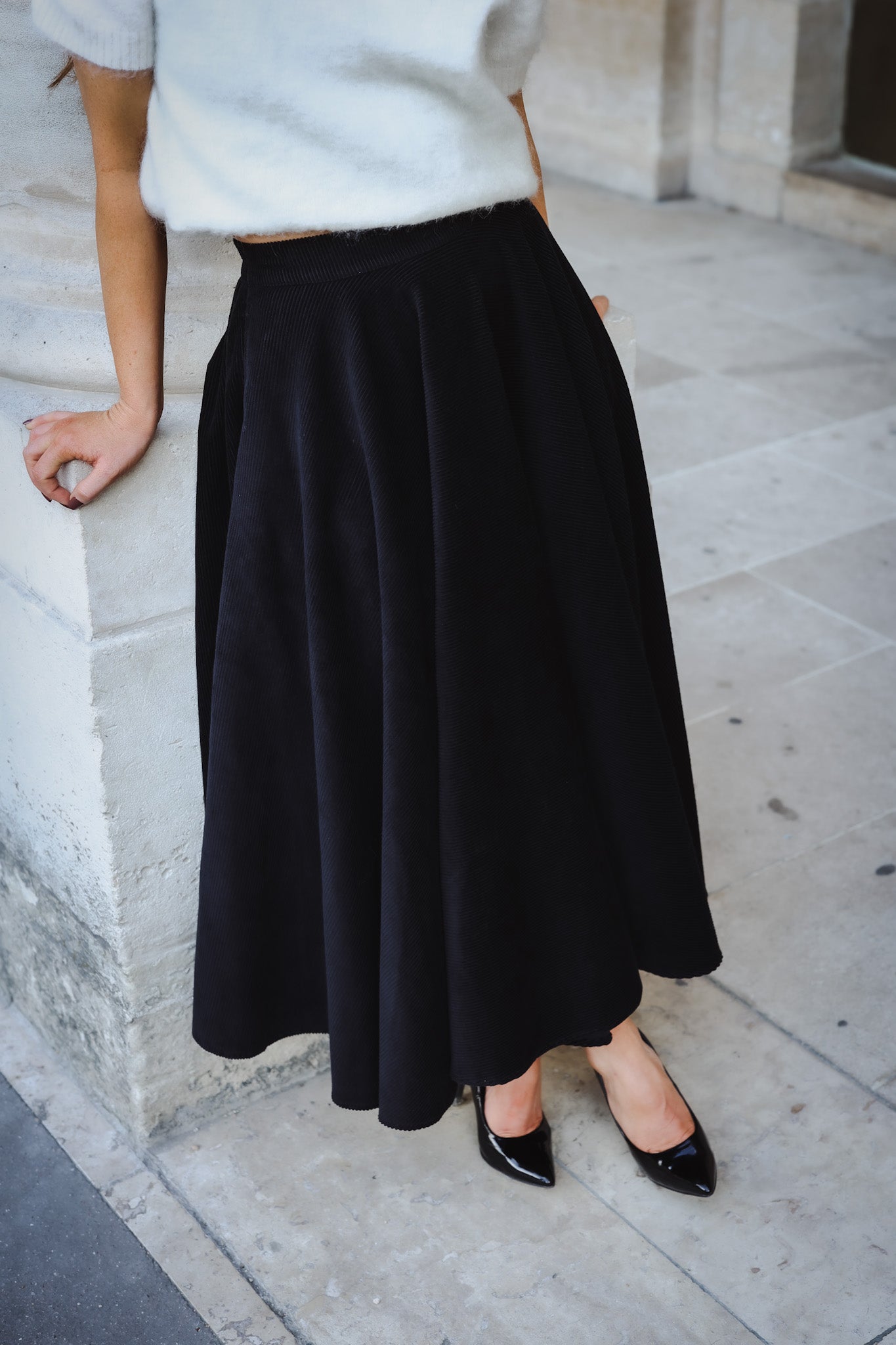 Carrie Cord Skirt - Black