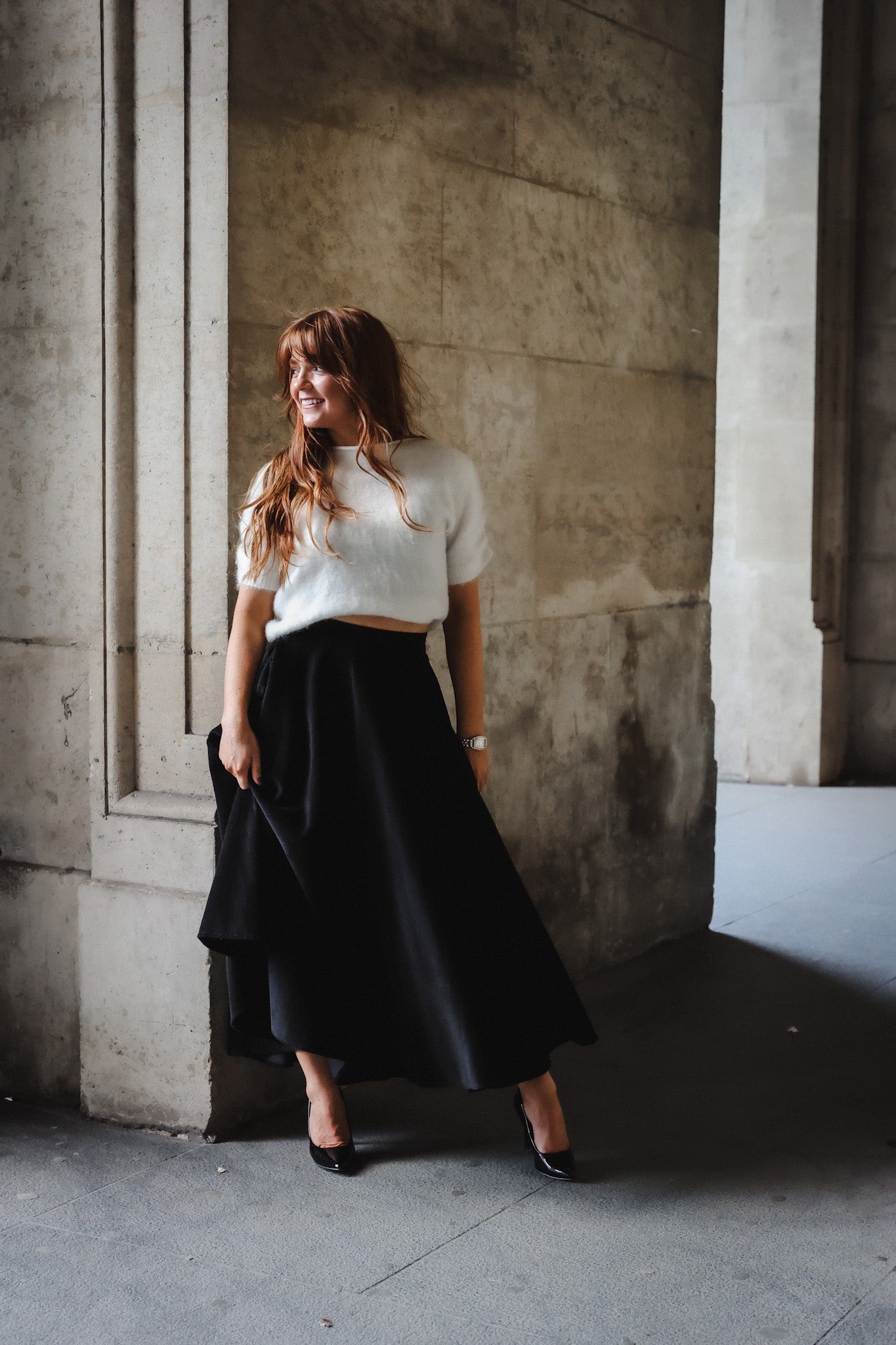 Carrie Cord Skirt - Black