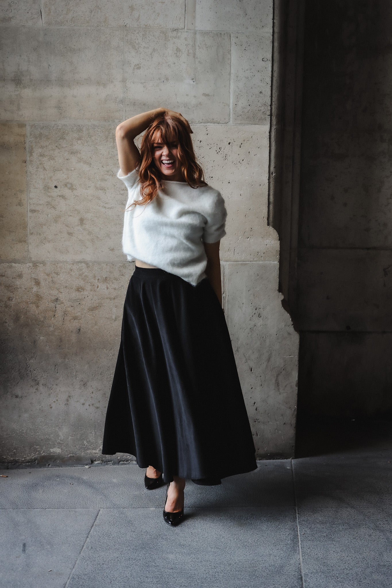 Carrie Cord Skirt - Black