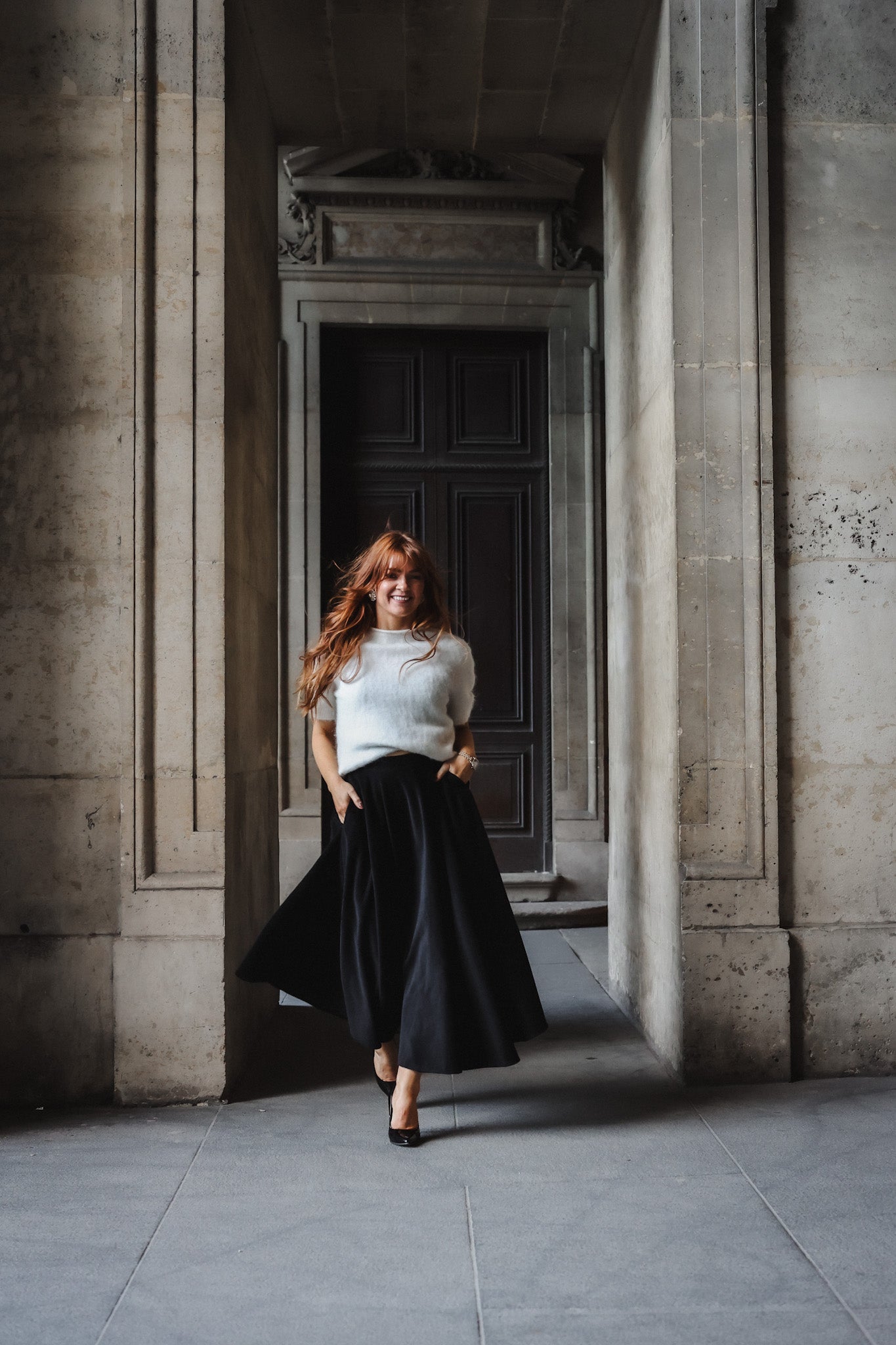 Carrie Cord Skirt - Black