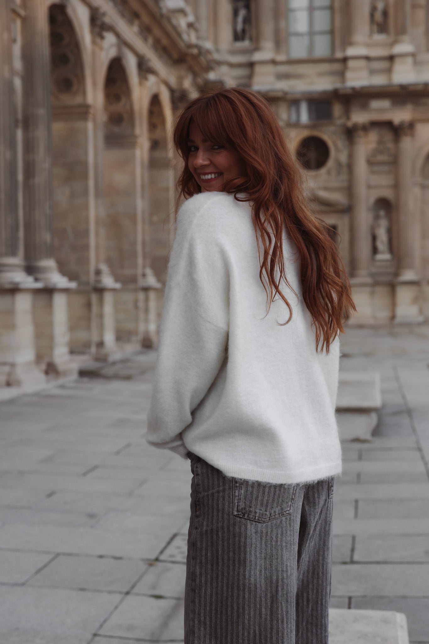 Boxy Card Sweater - Offwhite