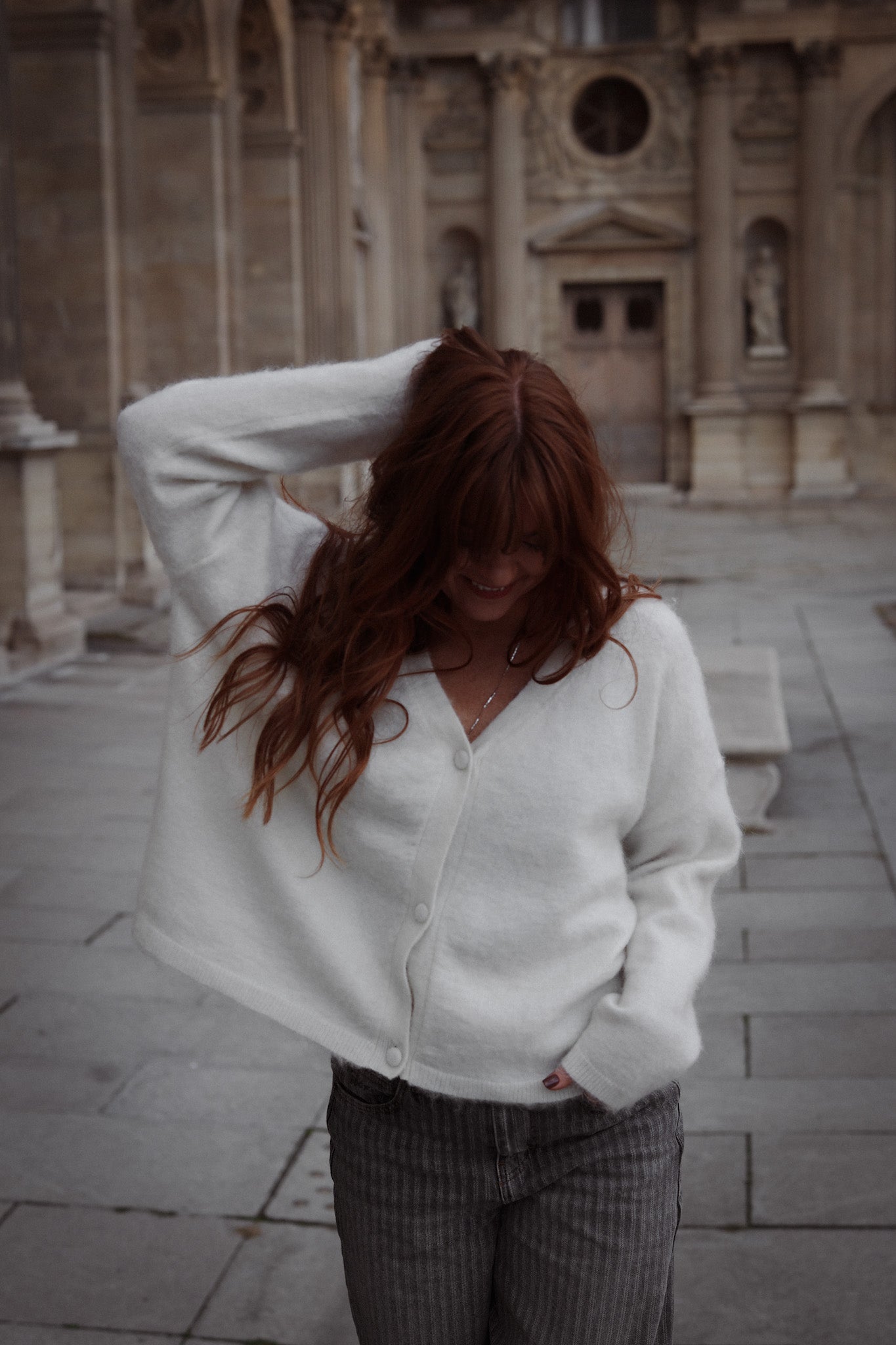 Boxy Card Sweater - Offwhite
