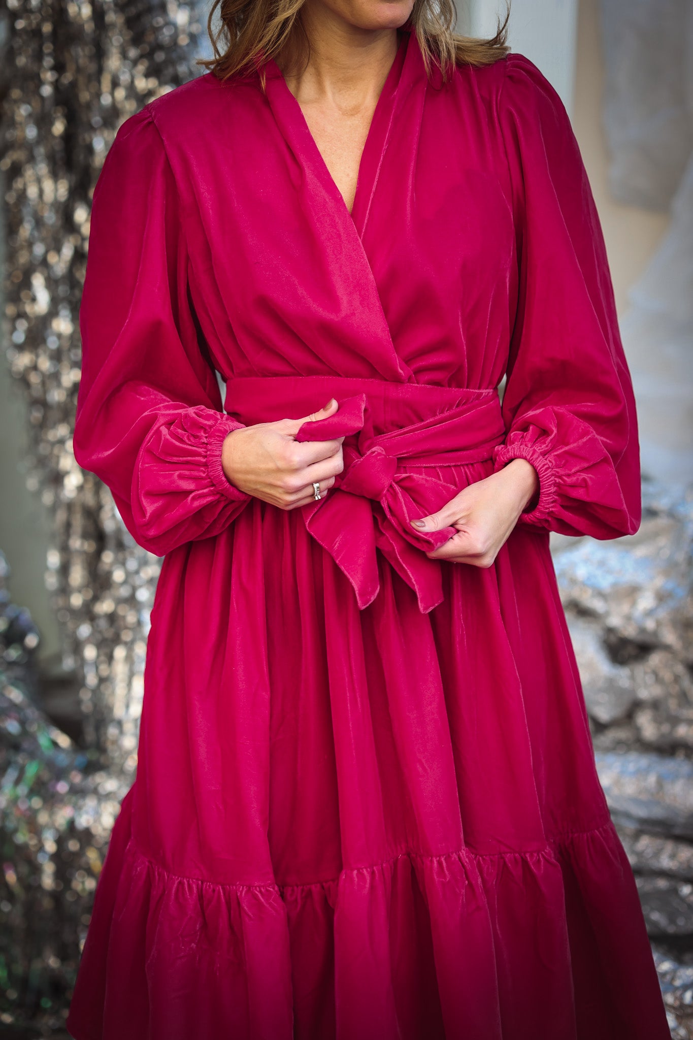 Showbird Velvet - Hot Pink