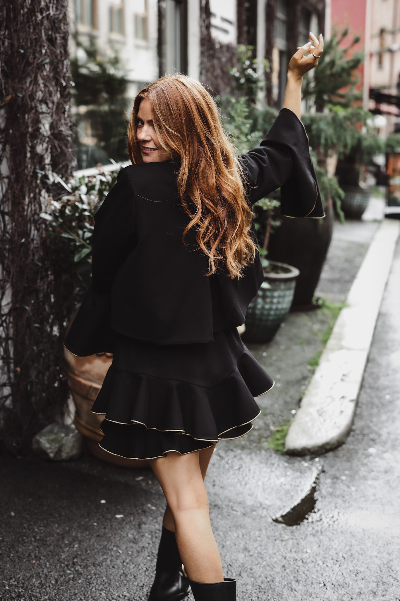Suit Skirt Shorts - Black