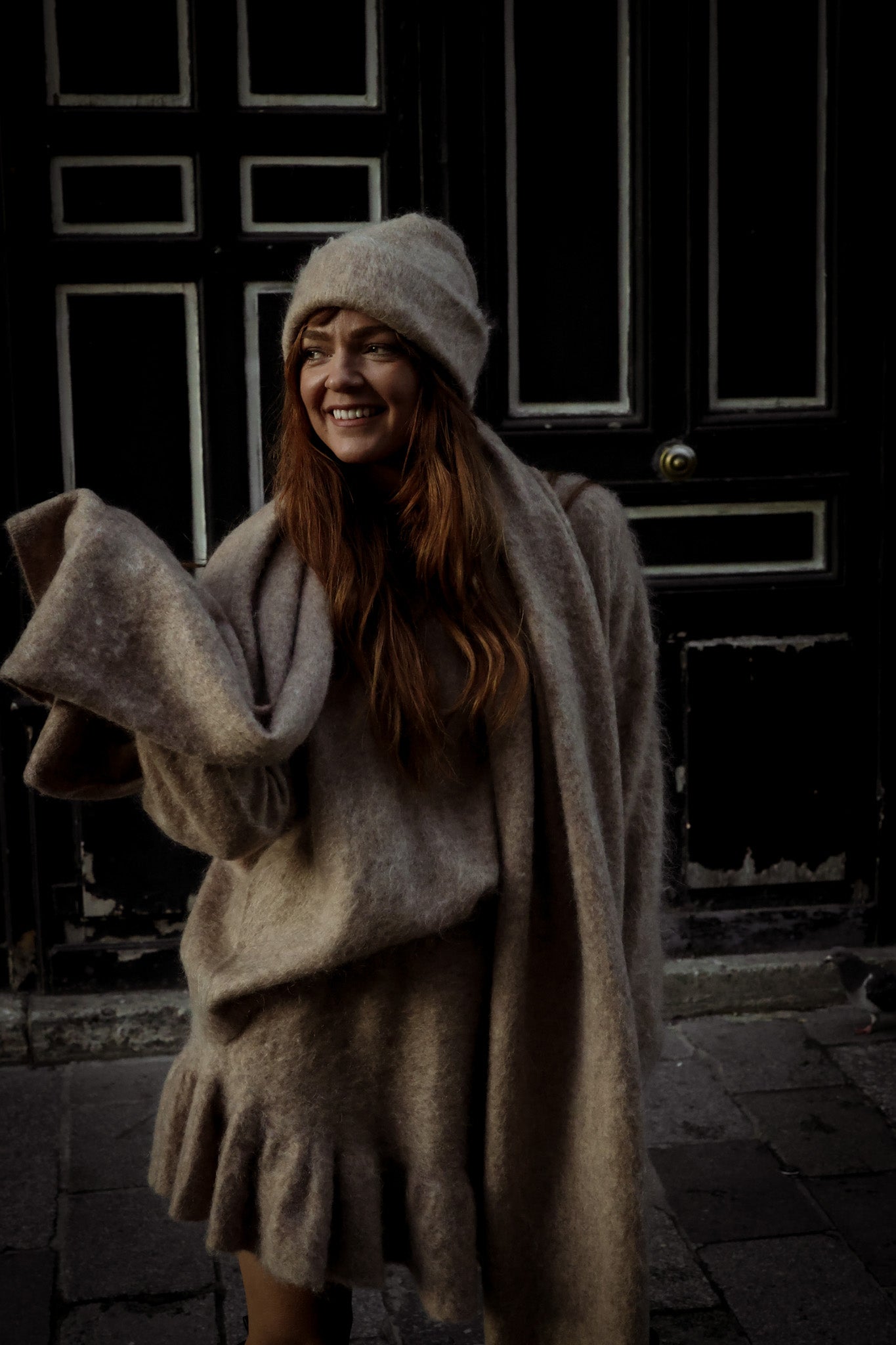 Boxy XL Scarf - Camel Melange