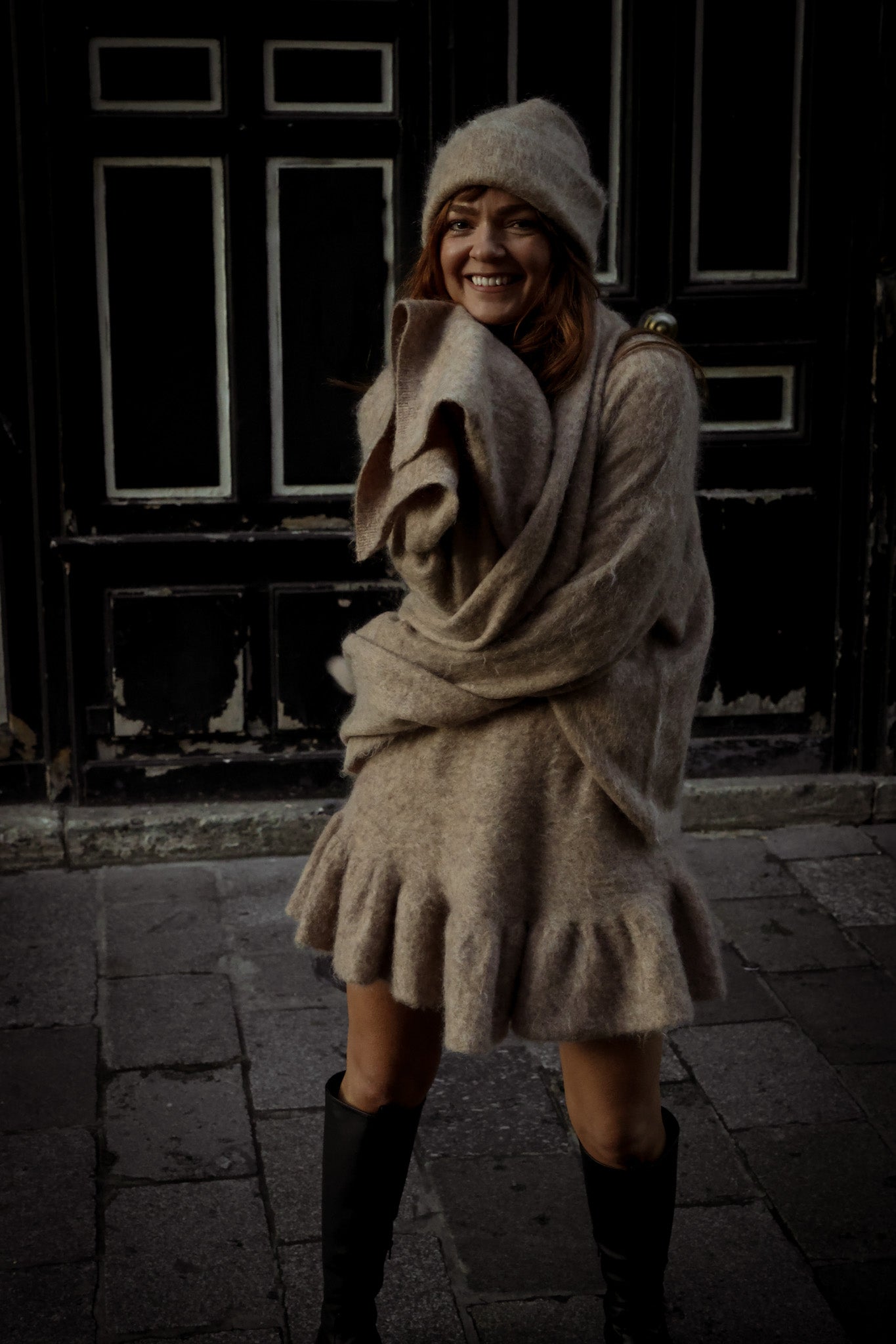 Boxy XL Scarf - Camel Melange
