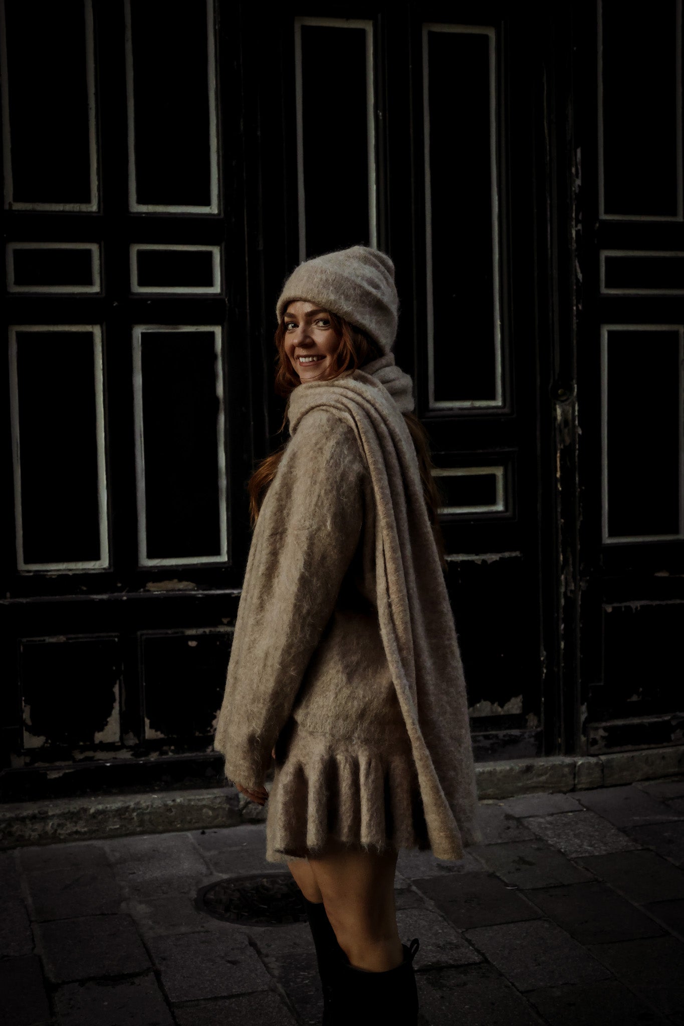Boxy XL Scarf - Camel Melange
