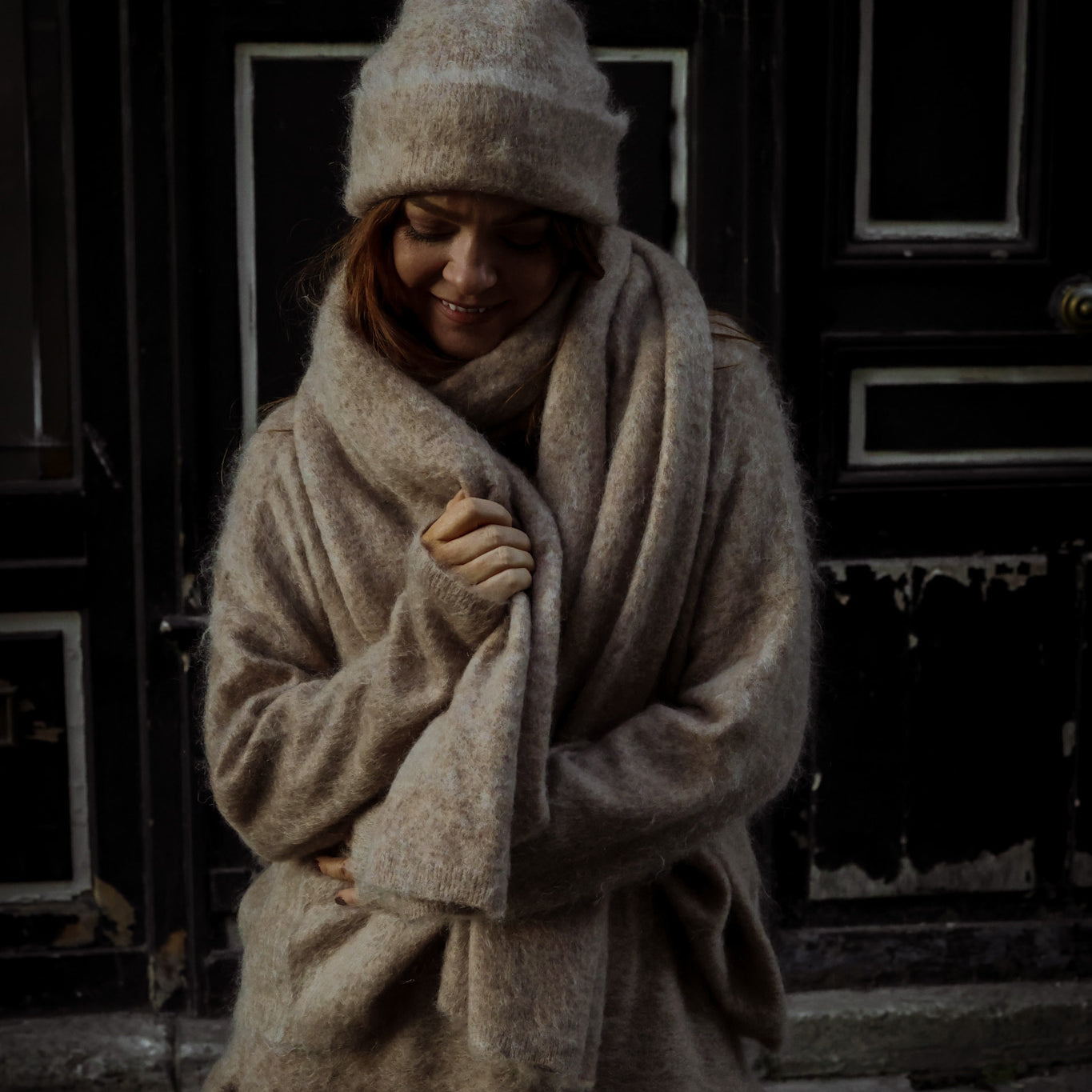 Boxy XL Scarf - Camel Melange