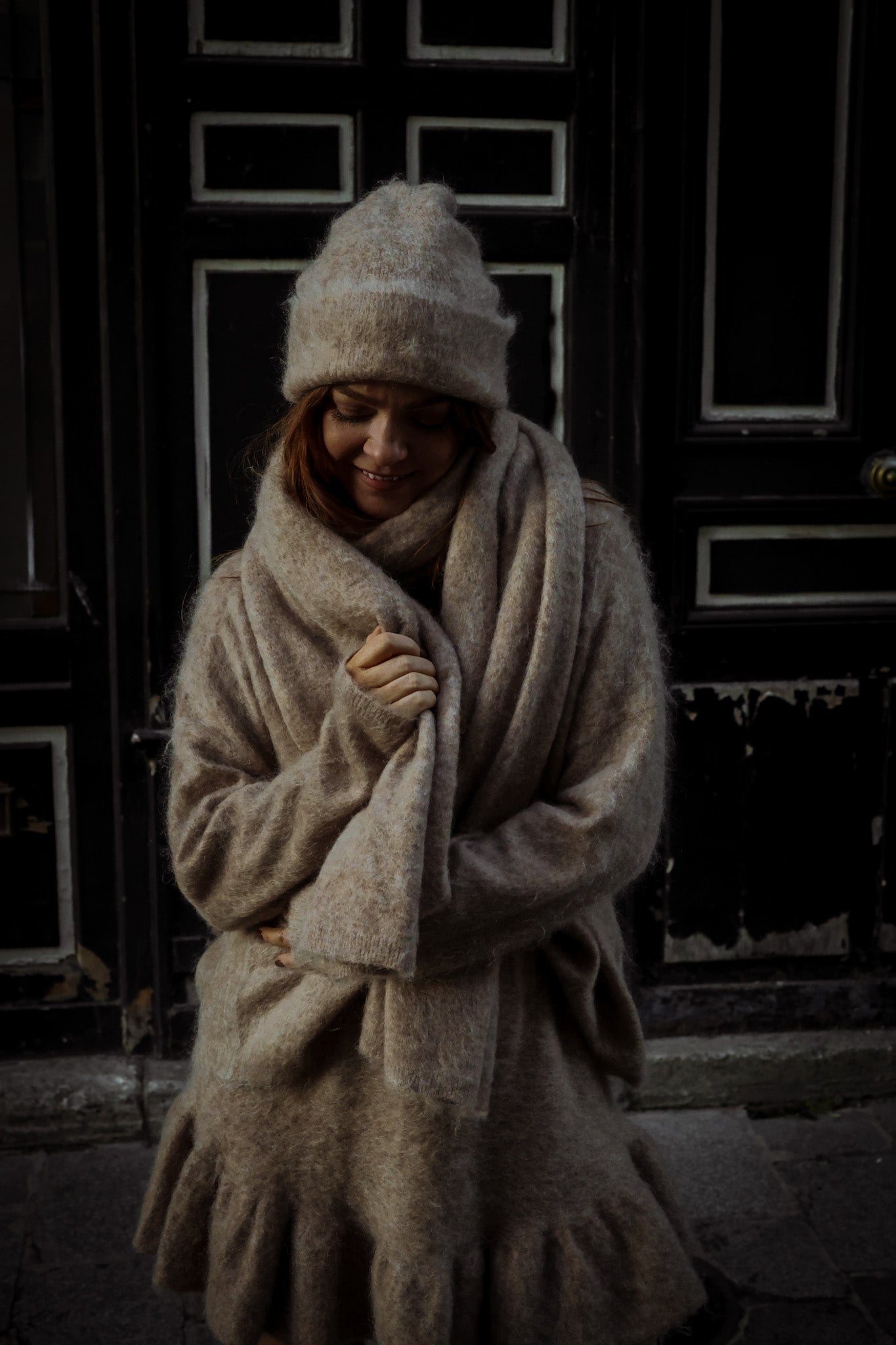 Boxy XL Scarf - Camel Melange
