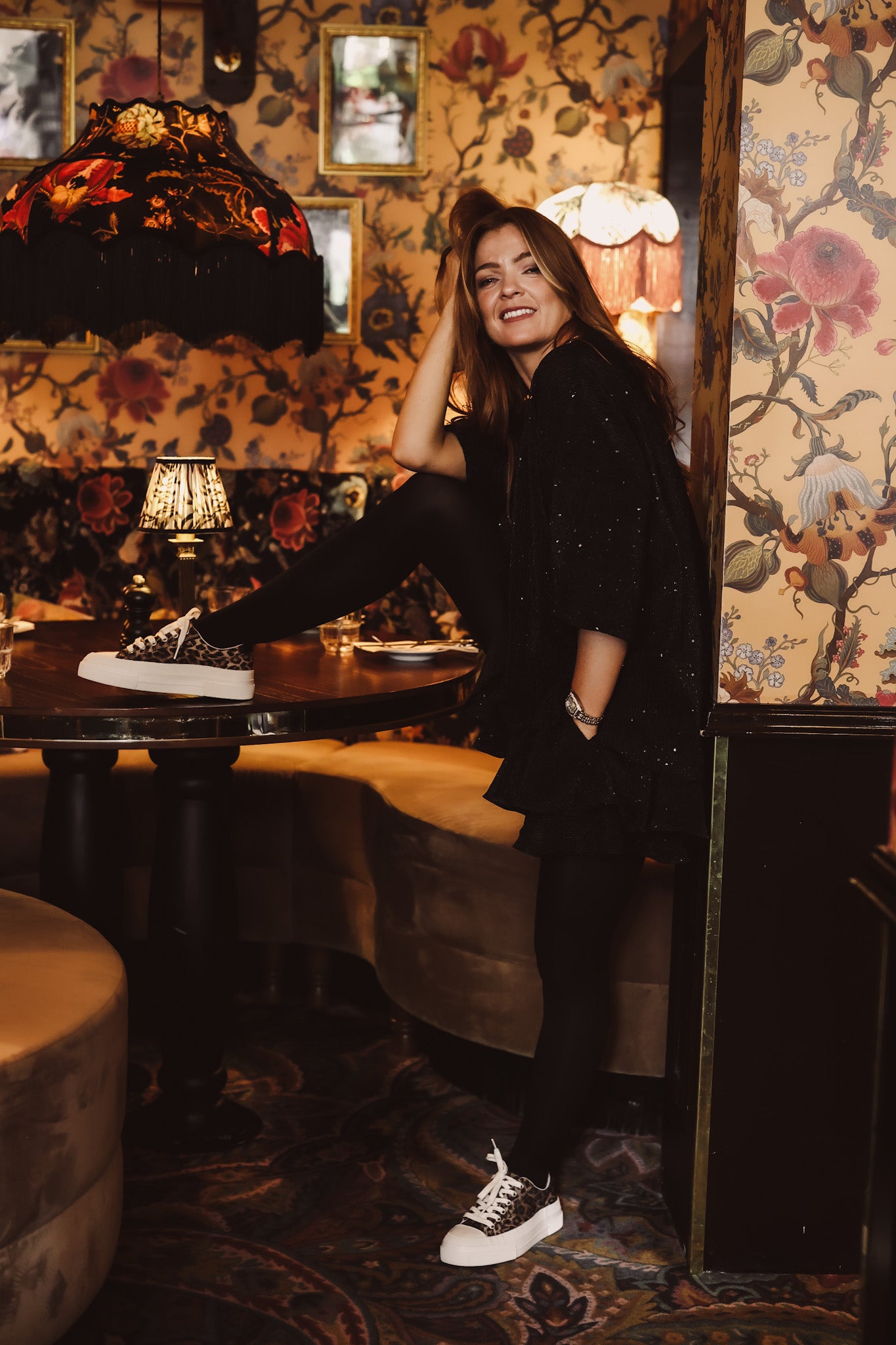 Boxy Skirt Short - Black Sequin
