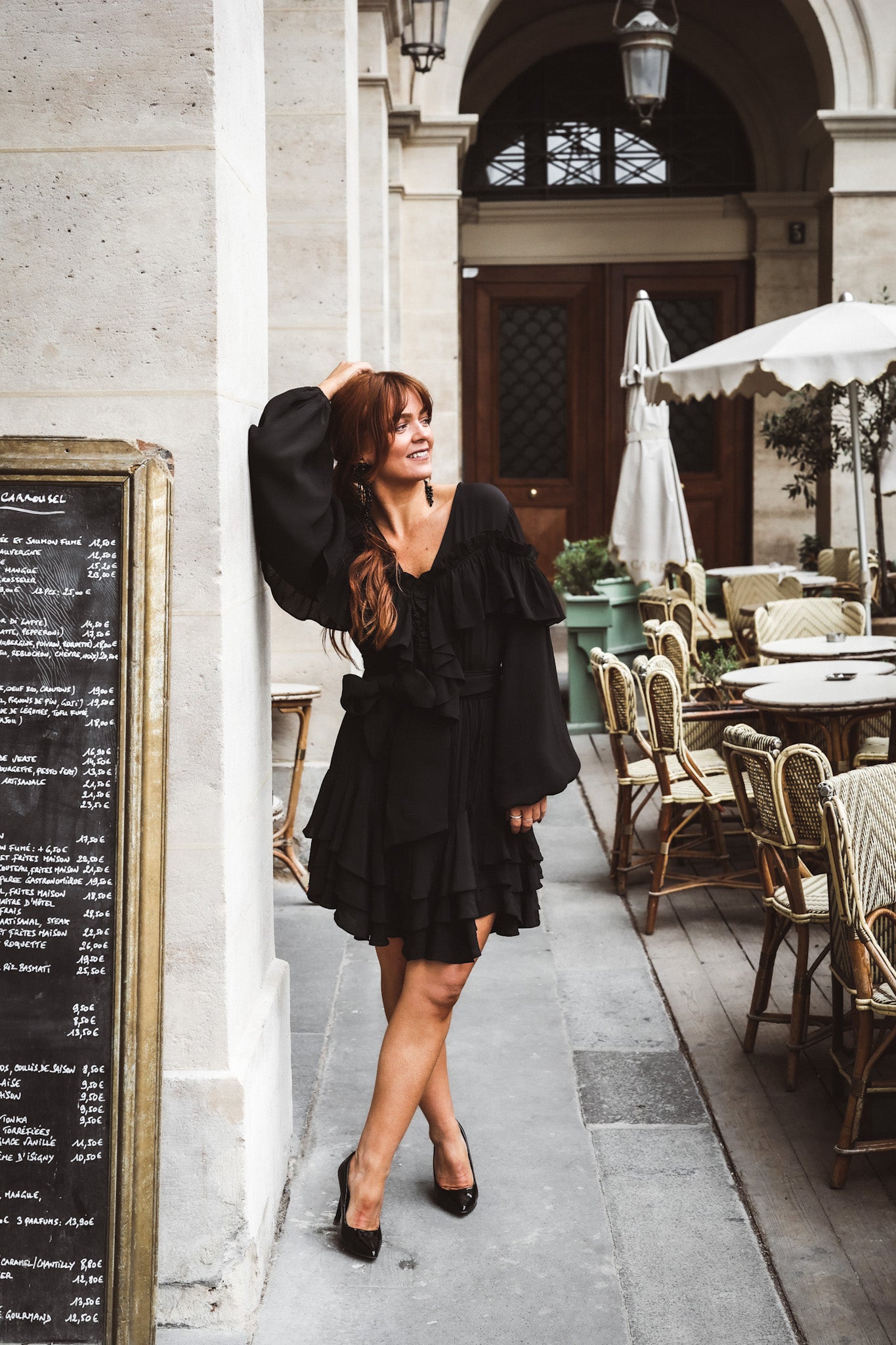 Party Frill Dress - Black