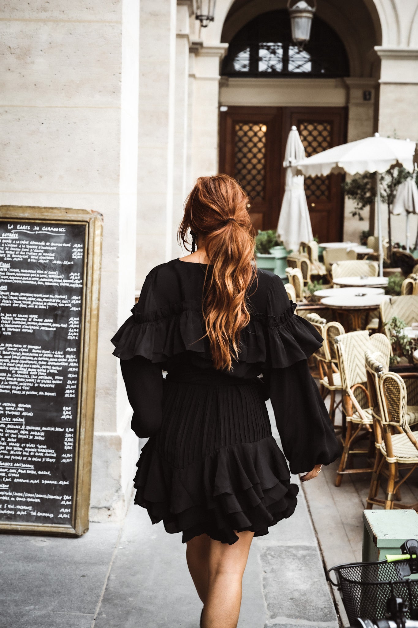 Party Frill Dress - Black