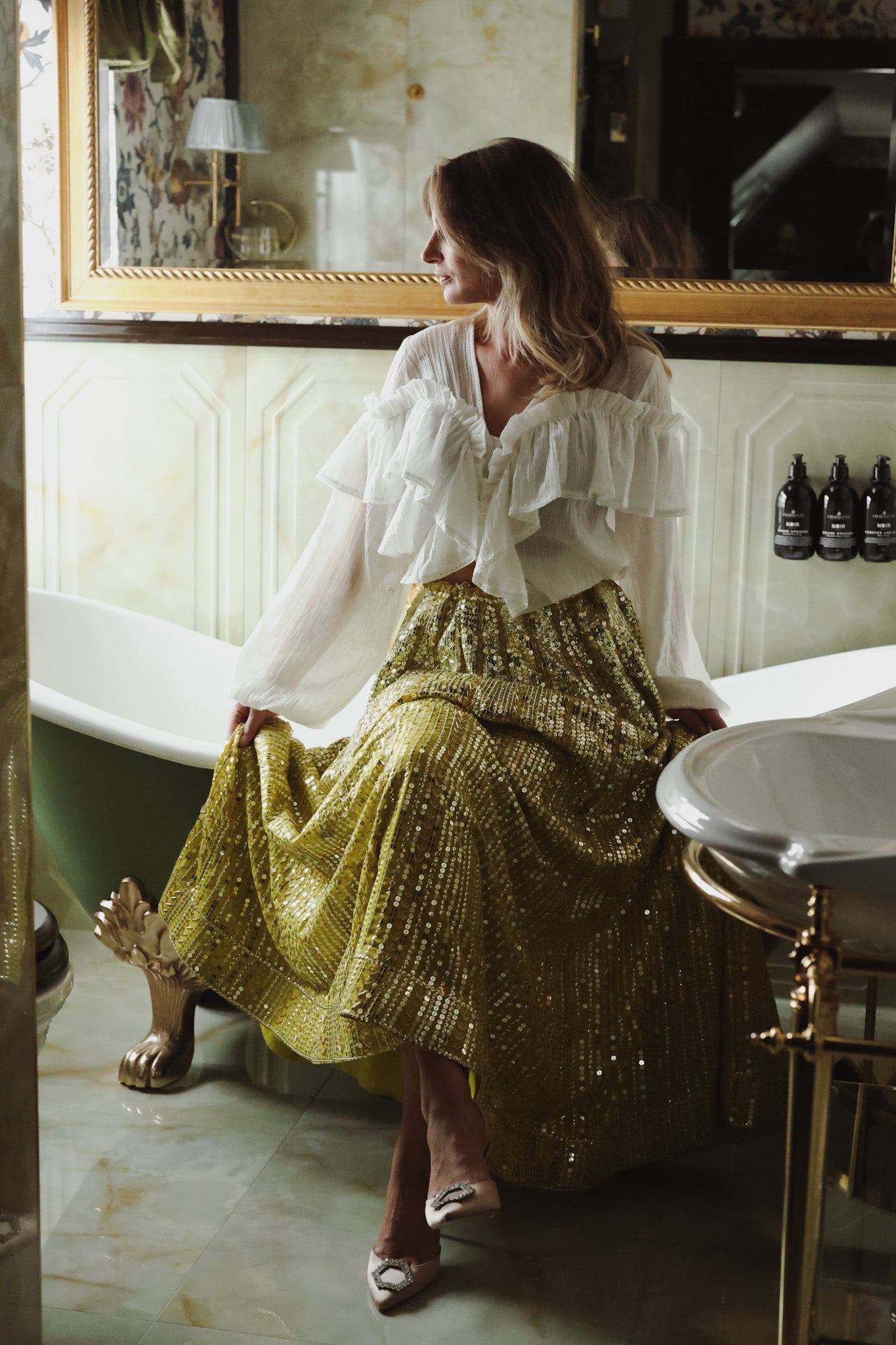 Extraordinary Skirt - Yellowish & Silver