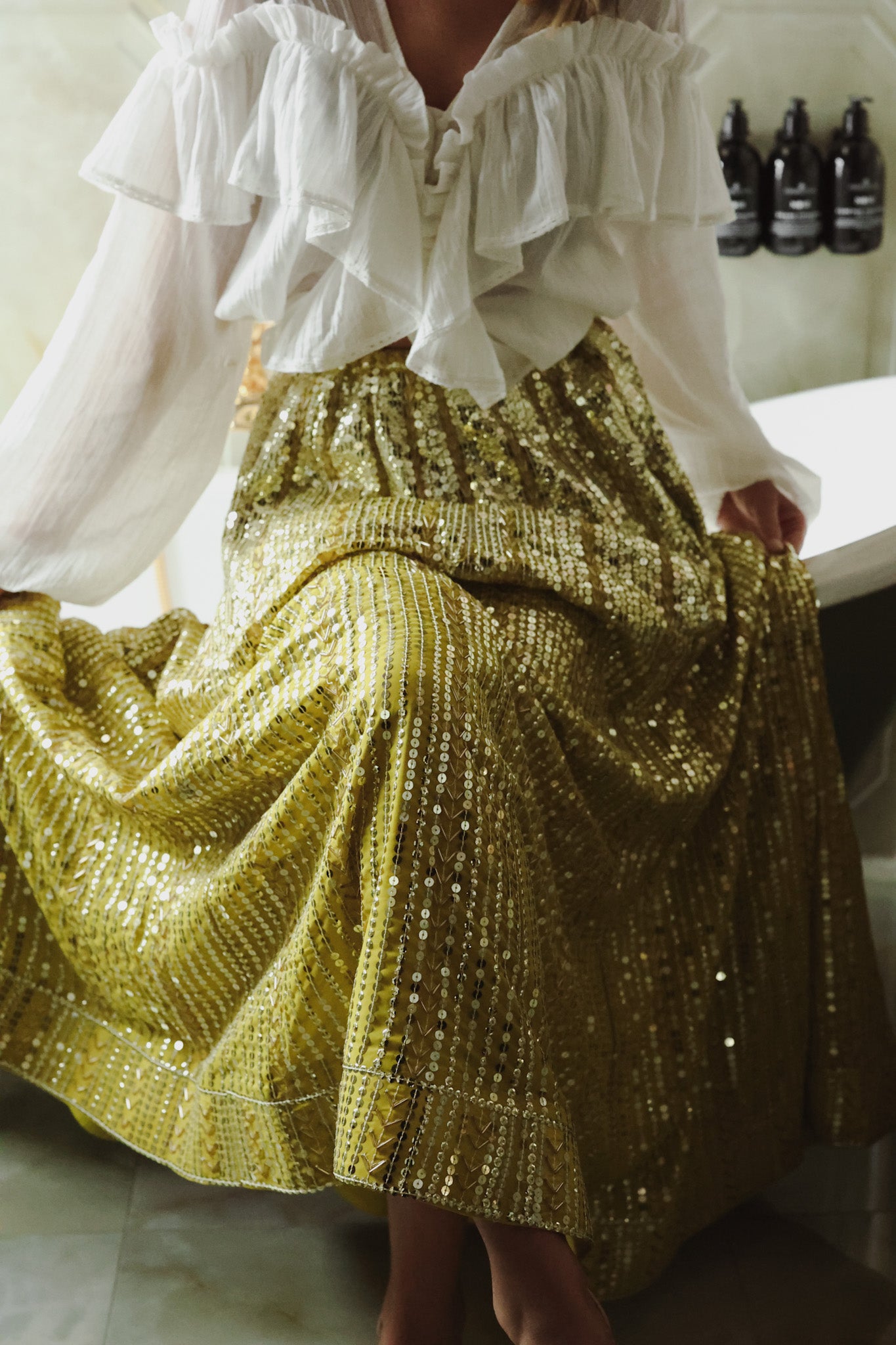 Extraordinary Skirt - Yellowish & Silver