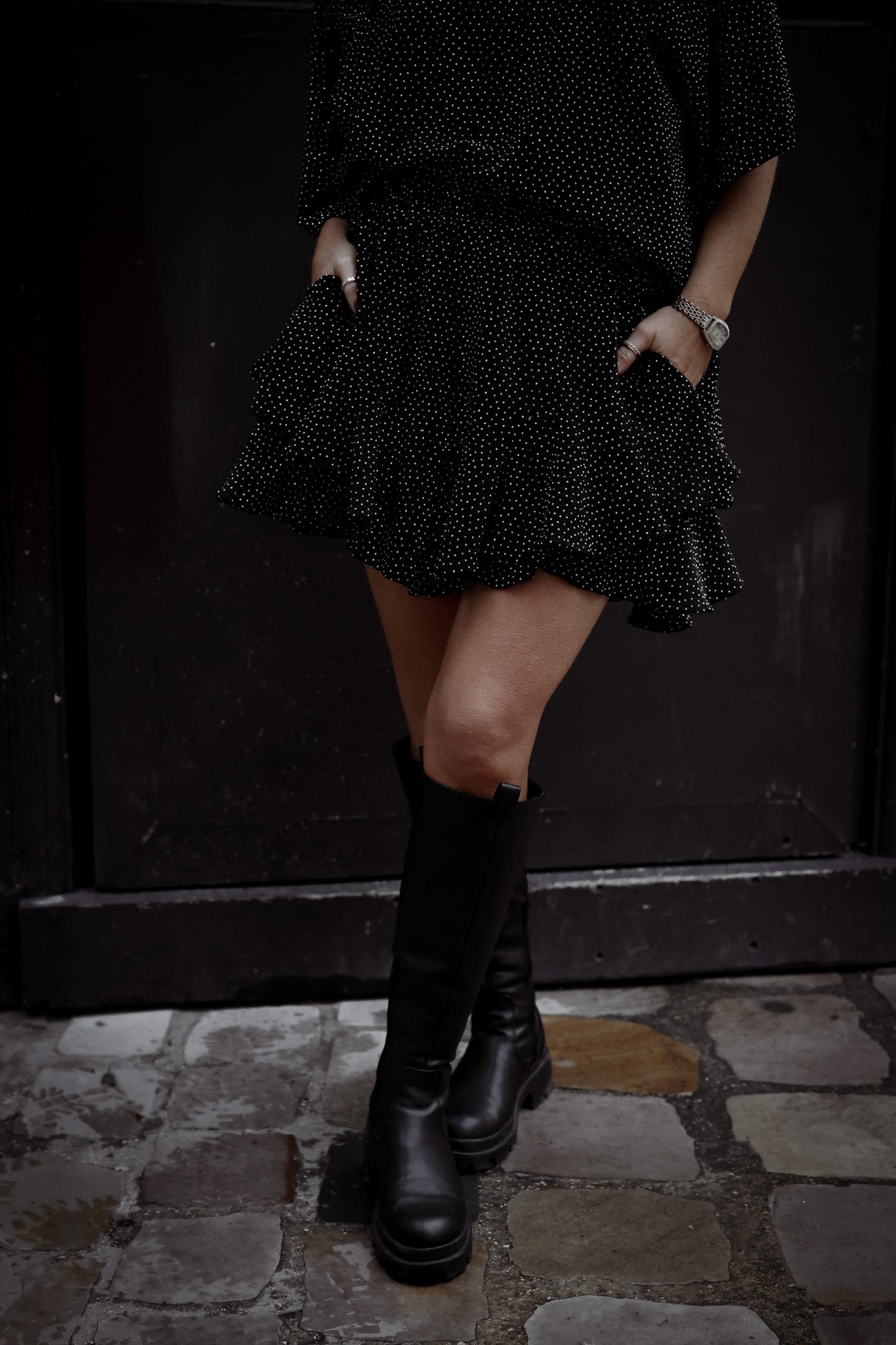 Stradust Skirt Shorts - Black & Silver