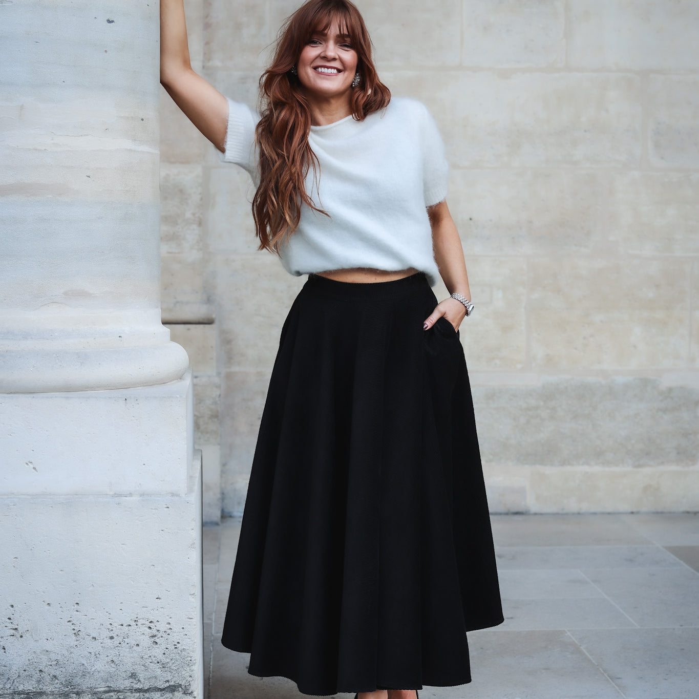 Carrie Cord Skirt - Black