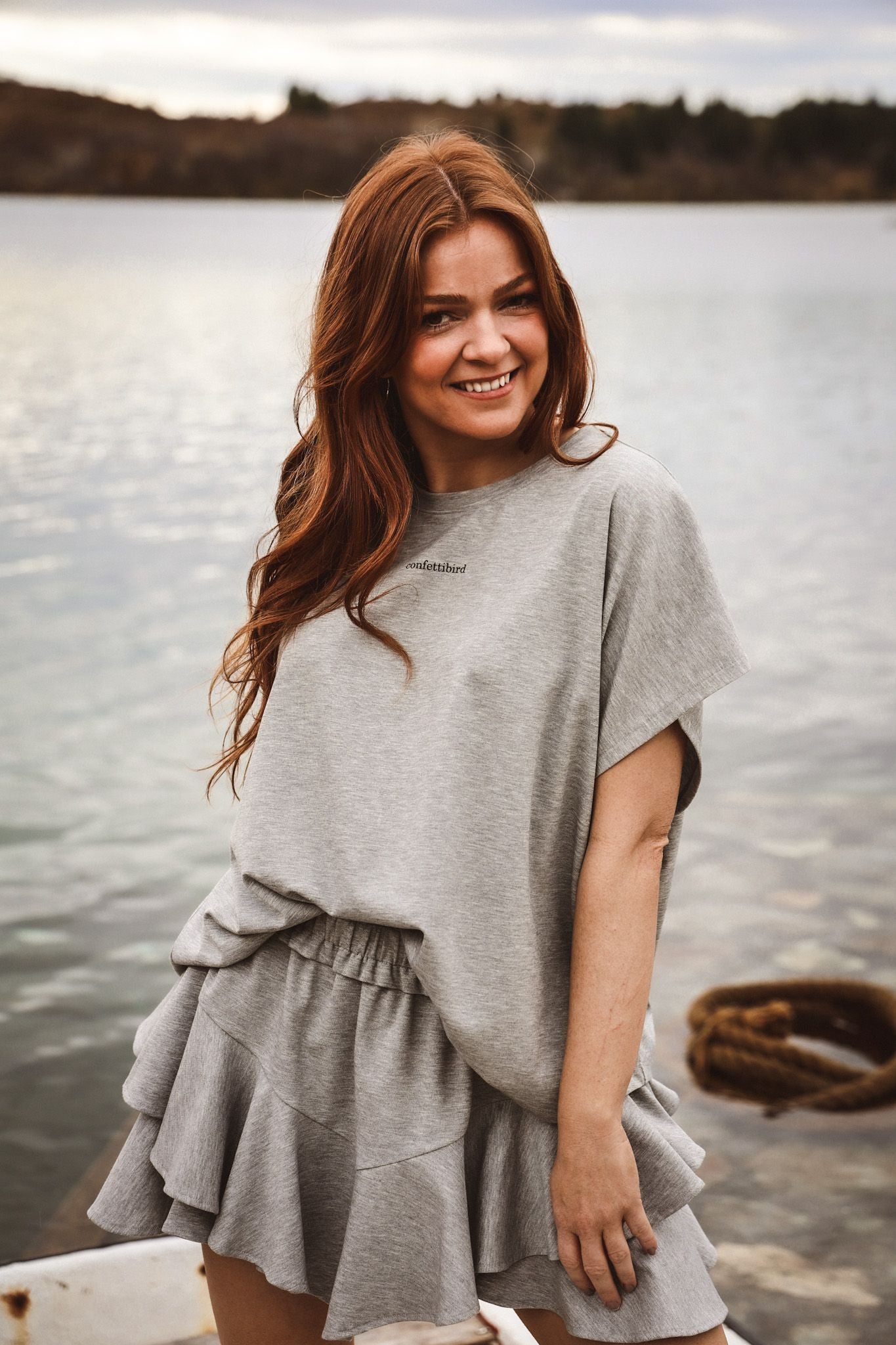 Confettibird T-Shirt - Grey Melange