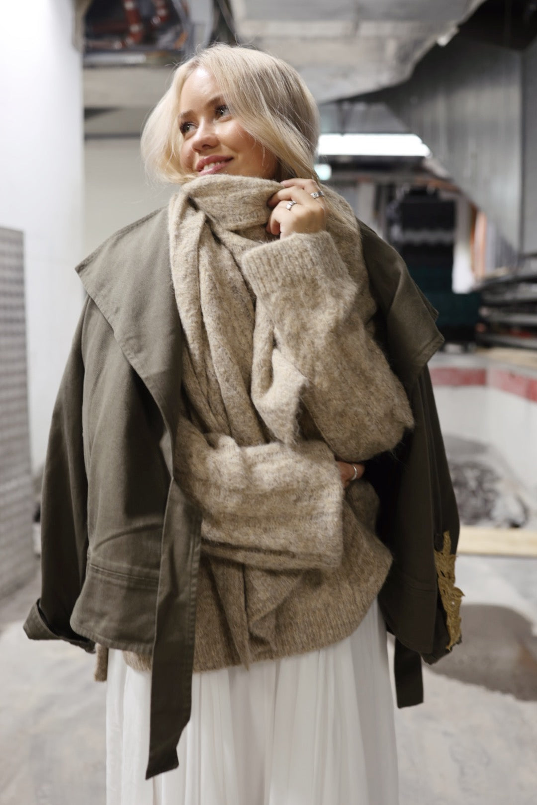 Cozy XL Scarf - Beige Melange