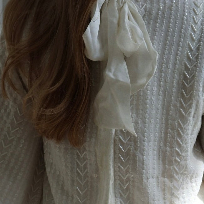 Sequin Jacket Top - Offwhite