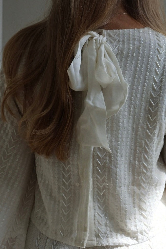 Sequin Jacket Top - Offwhite