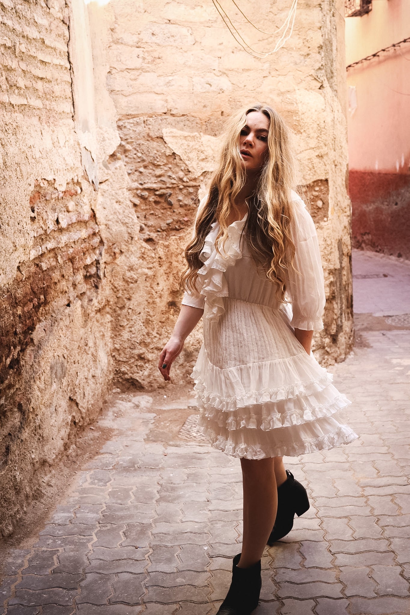 Love Frill Dress - White