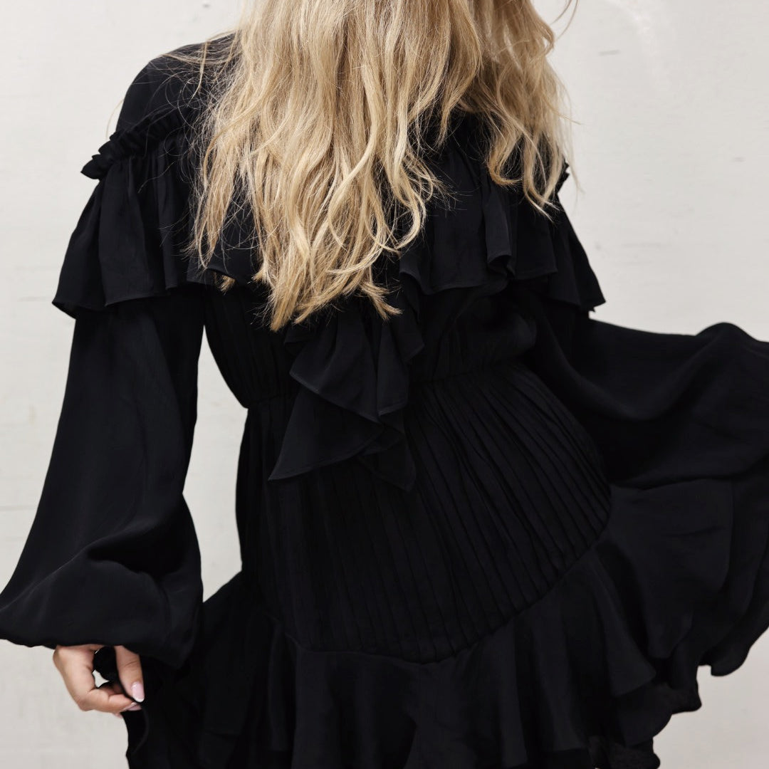 Party Frill Dress - Black