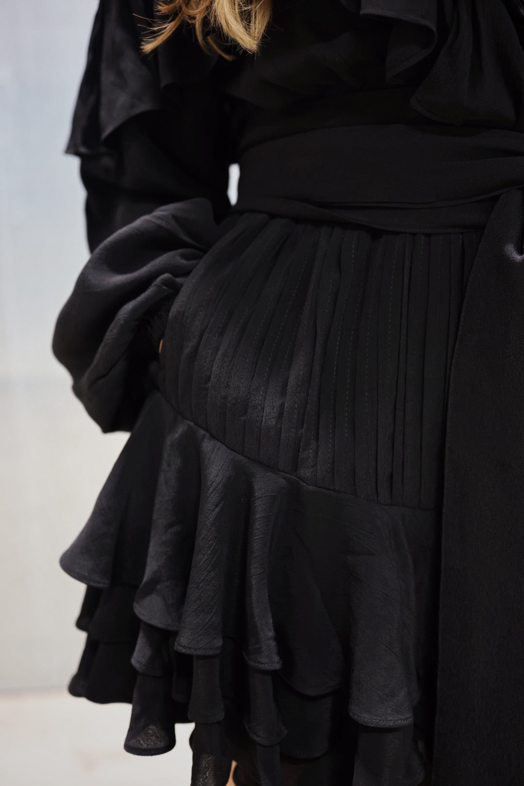 Party Frill Dress - Black