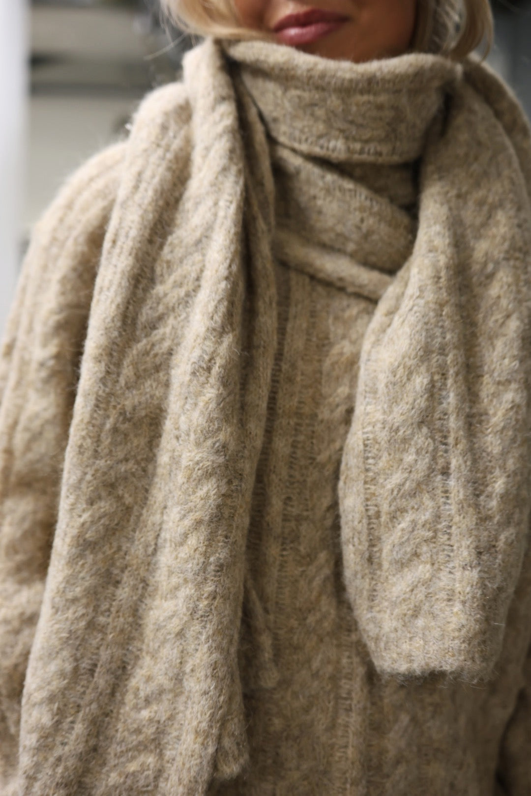 Cozy XL Scarf - Beige Melange