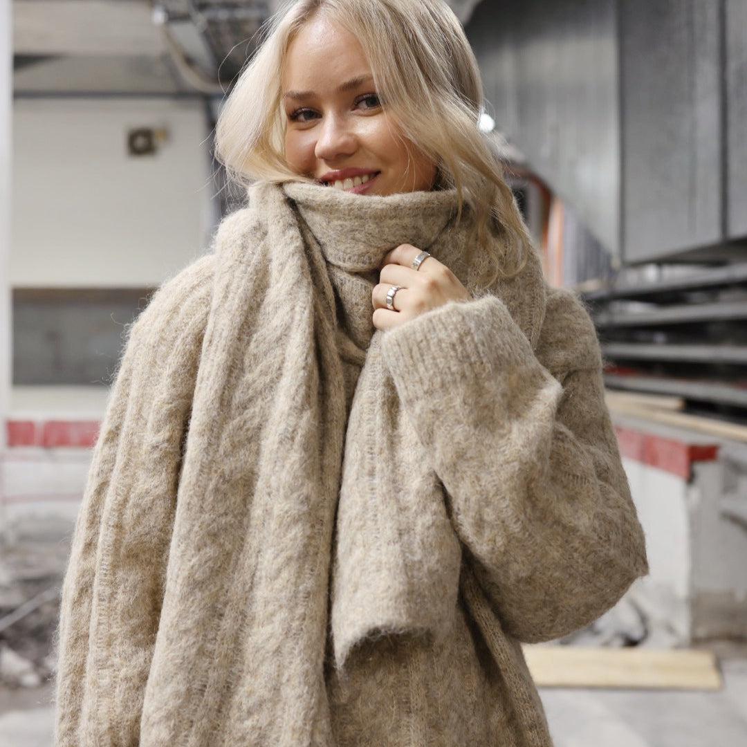 Cozy XL Scarf - Beige Melange