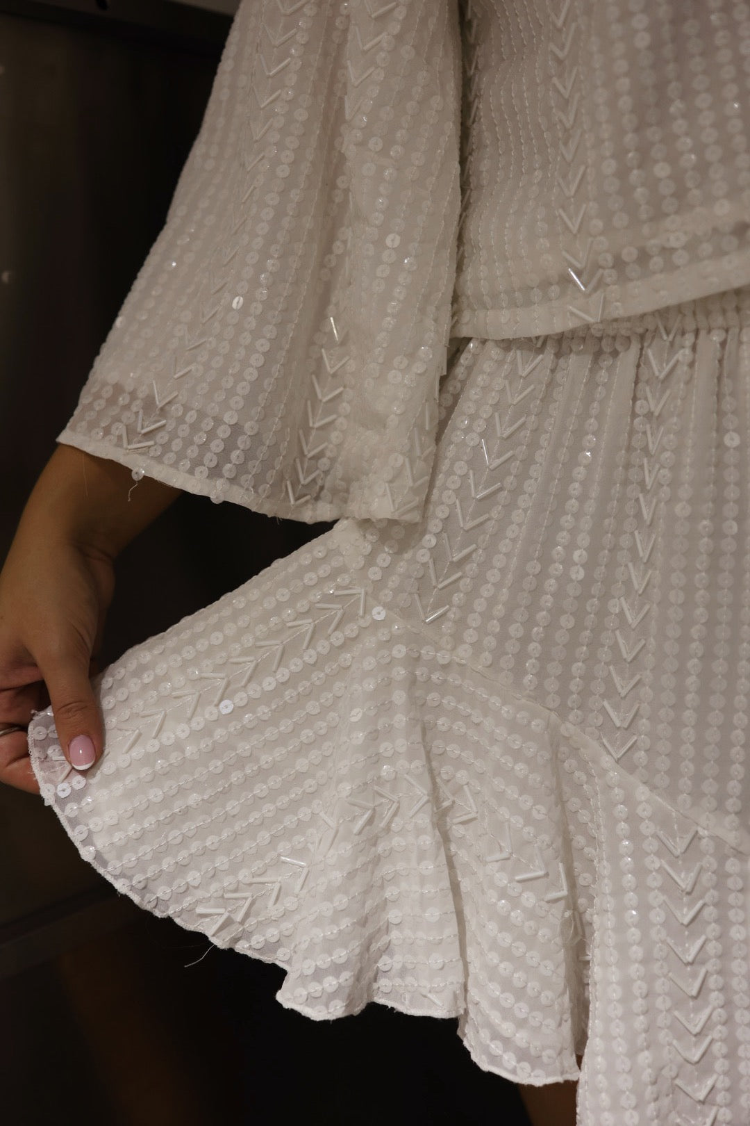 Sequin Skirt Shorts - Offwhite