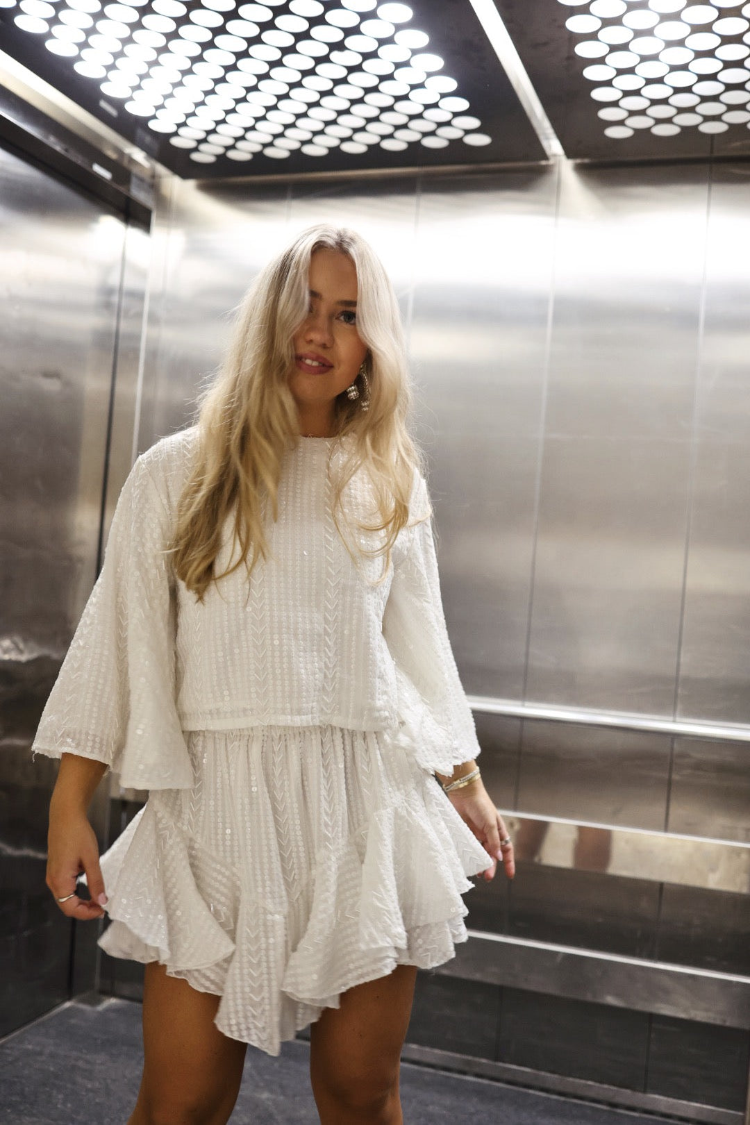 Sequin Skirt Shorts - Offwhite
