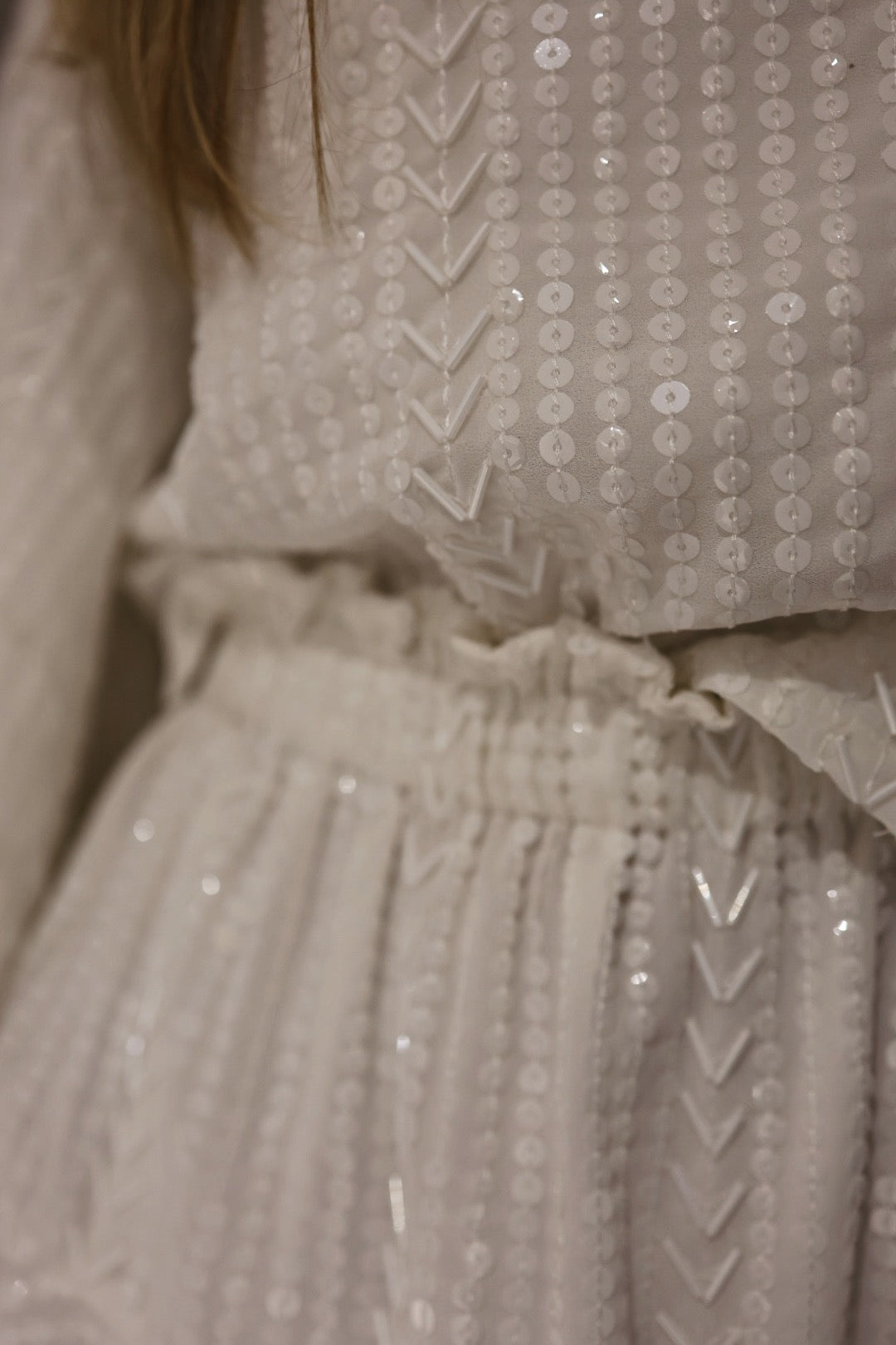 Sequin Skirt Shorts - Offwhite