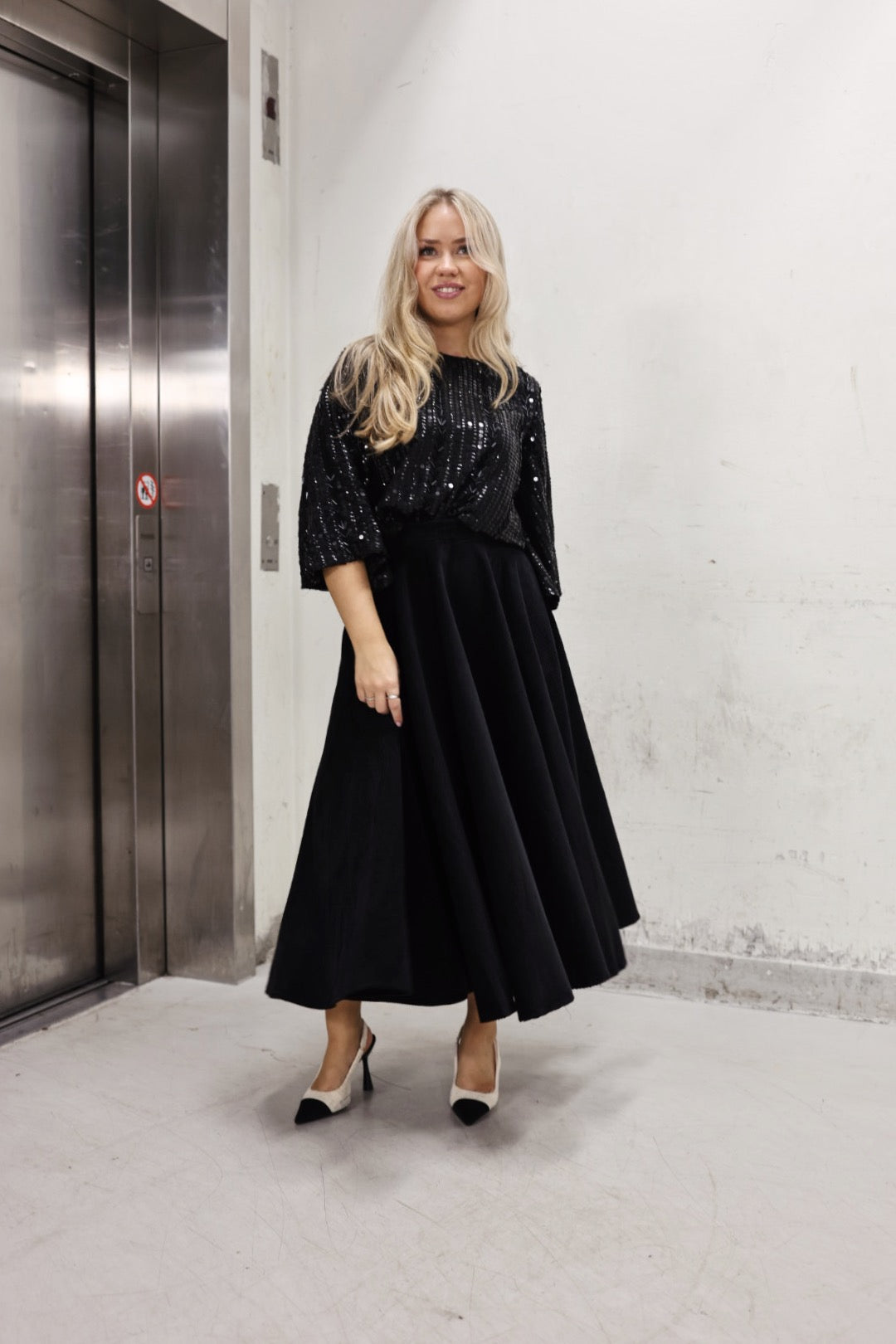Carrie Cord Skirt - Black