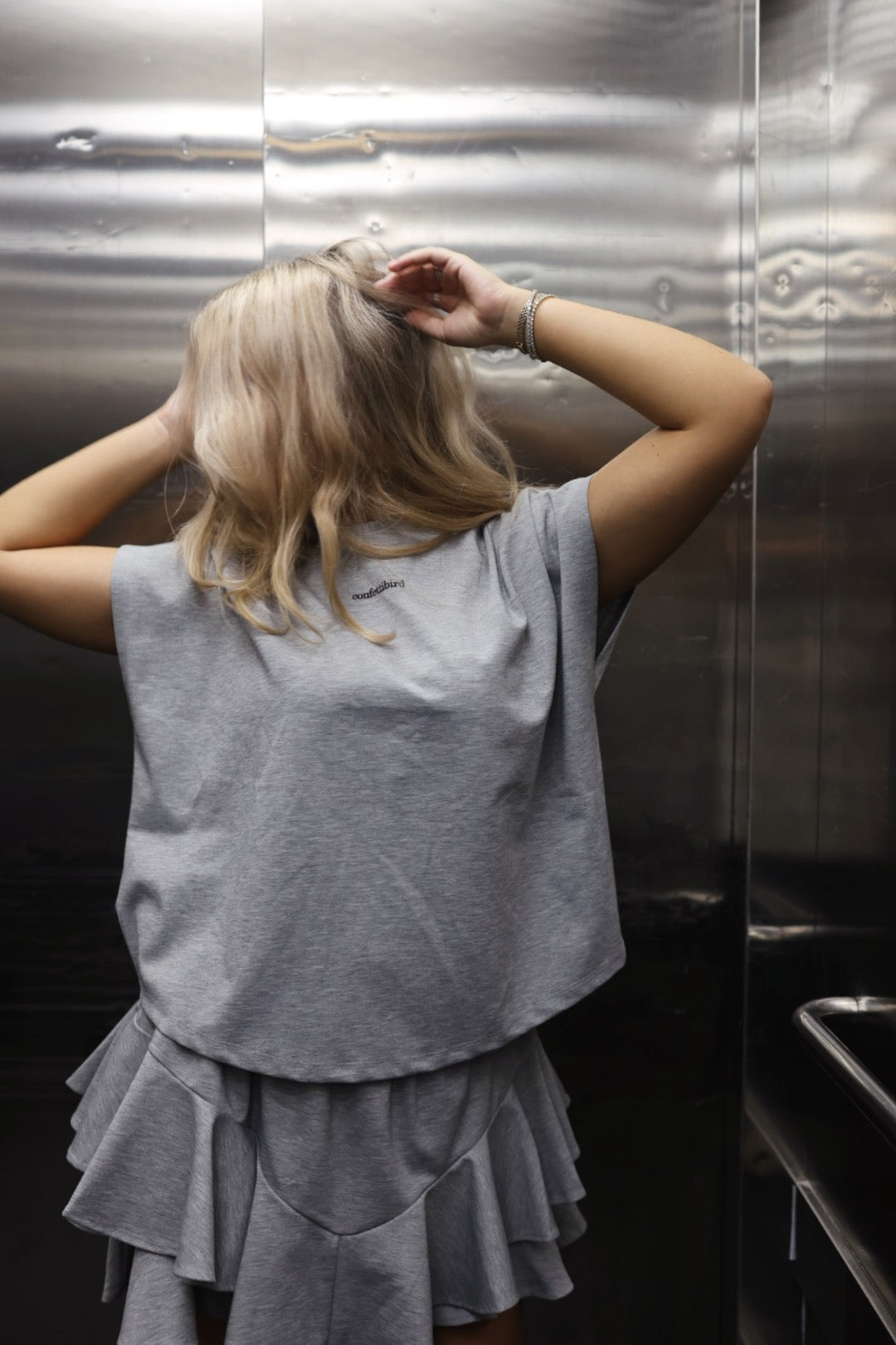 Confettibird T-Shirt - Grey Melange