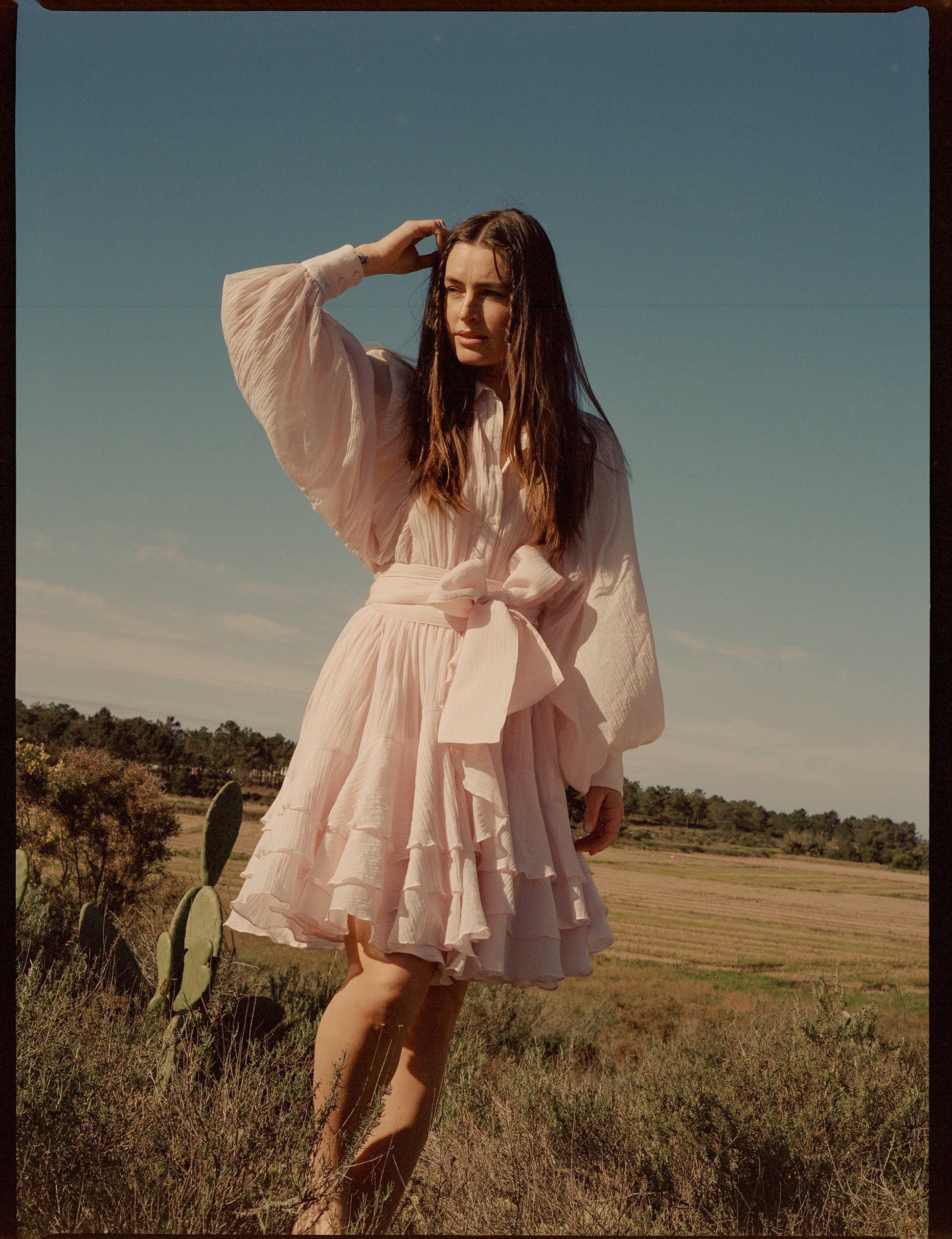 Frill Ranch Dress - Light Pink
