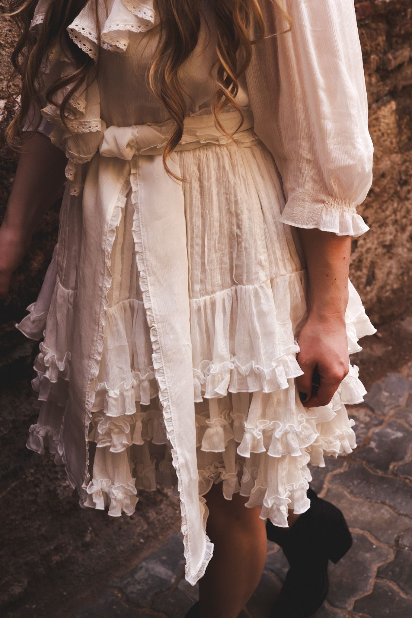 Love Frill Dress - White