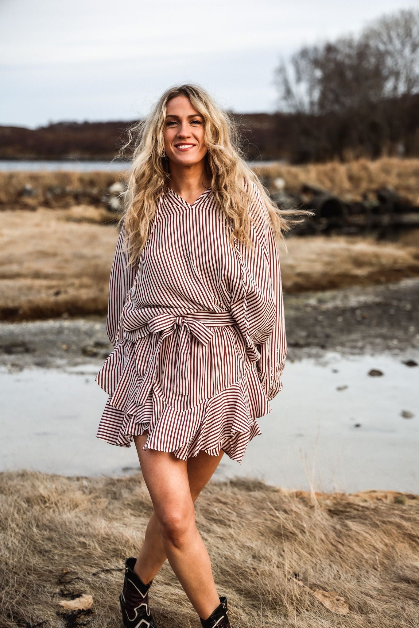 Breezy Skirt Shorts - Rusty Stripe