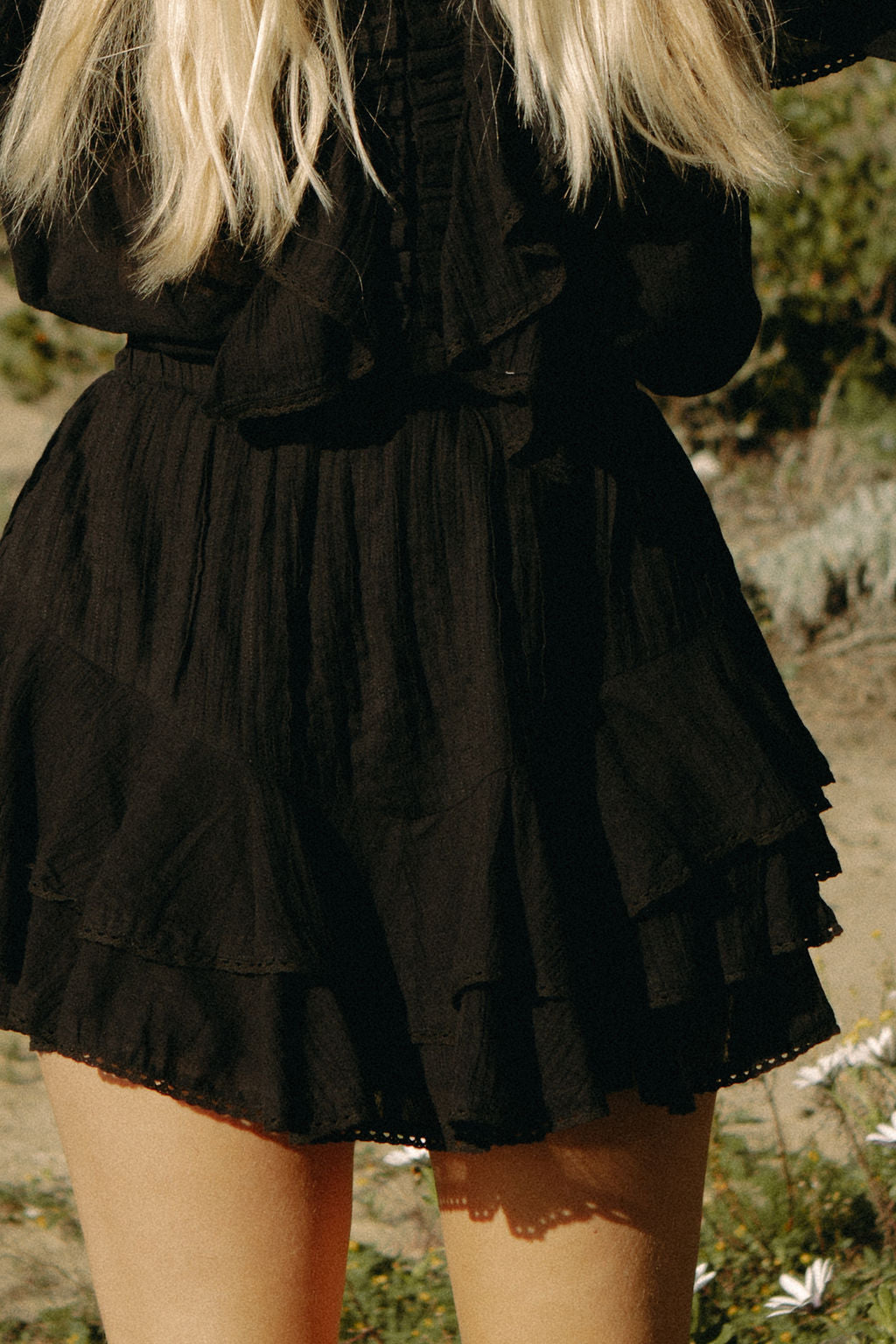 Frill Skirt Shorts - Black